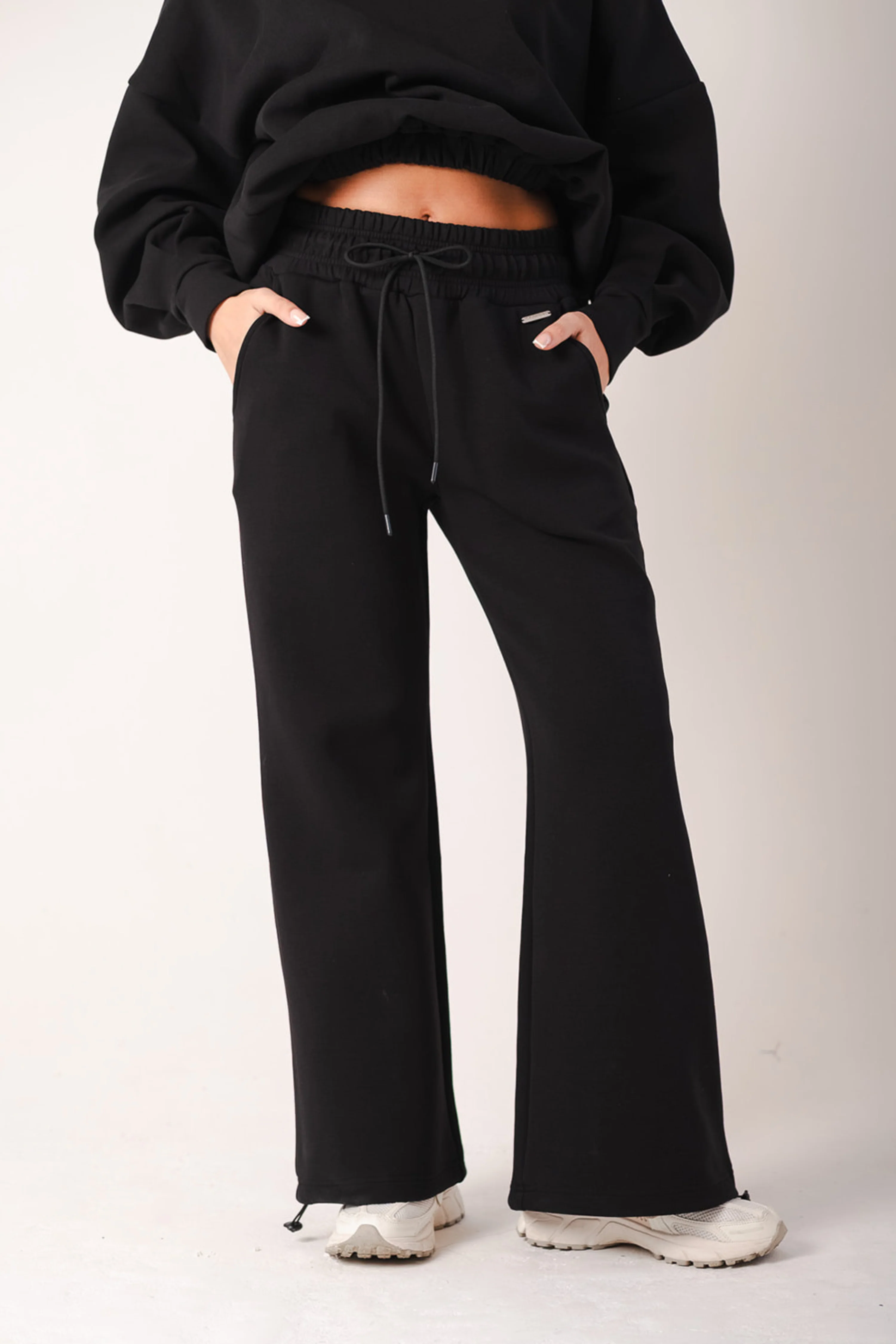 Adjustable Oversized Joggers Black - Image 5