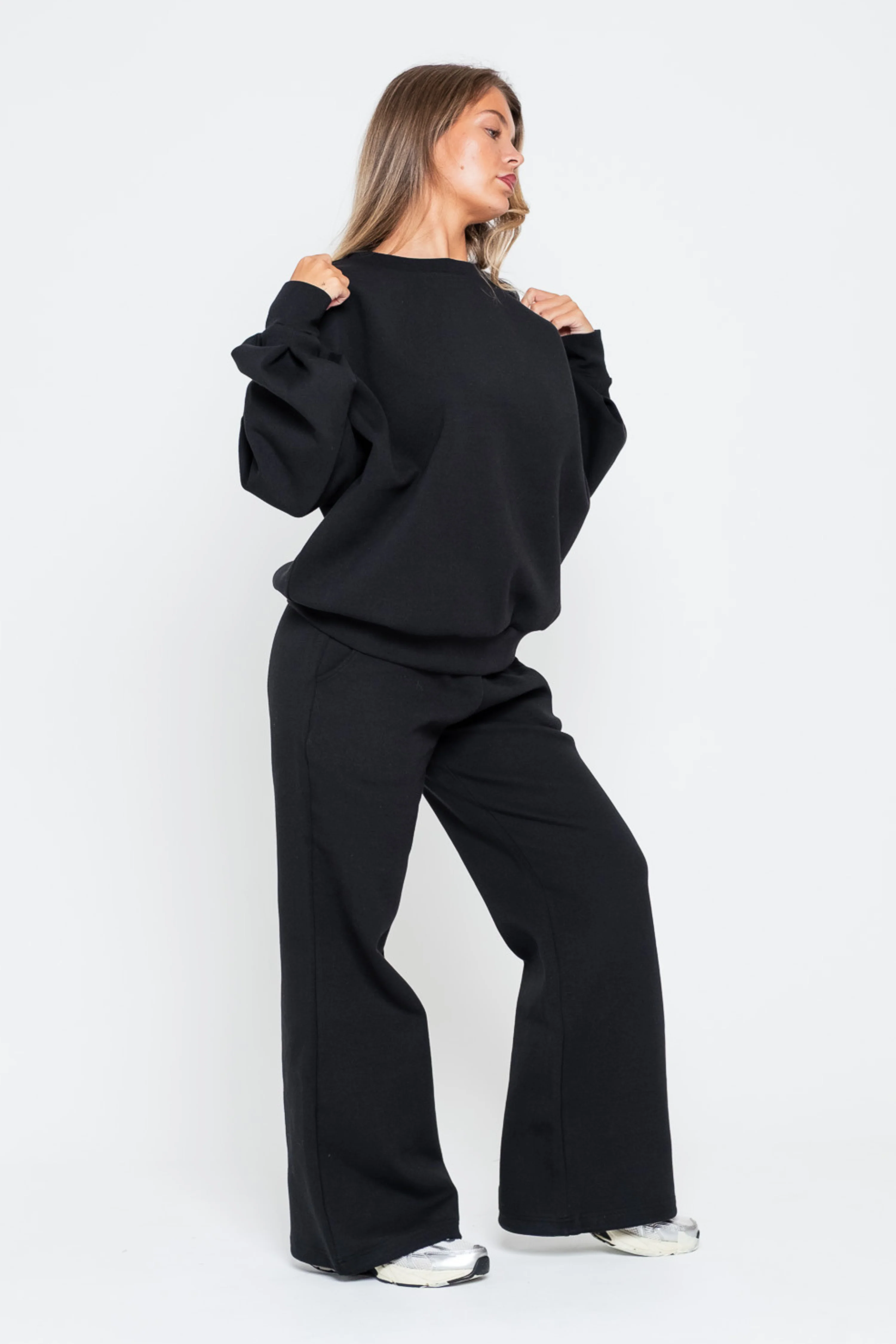Adjustable Oversized Joggers Black - Image 8