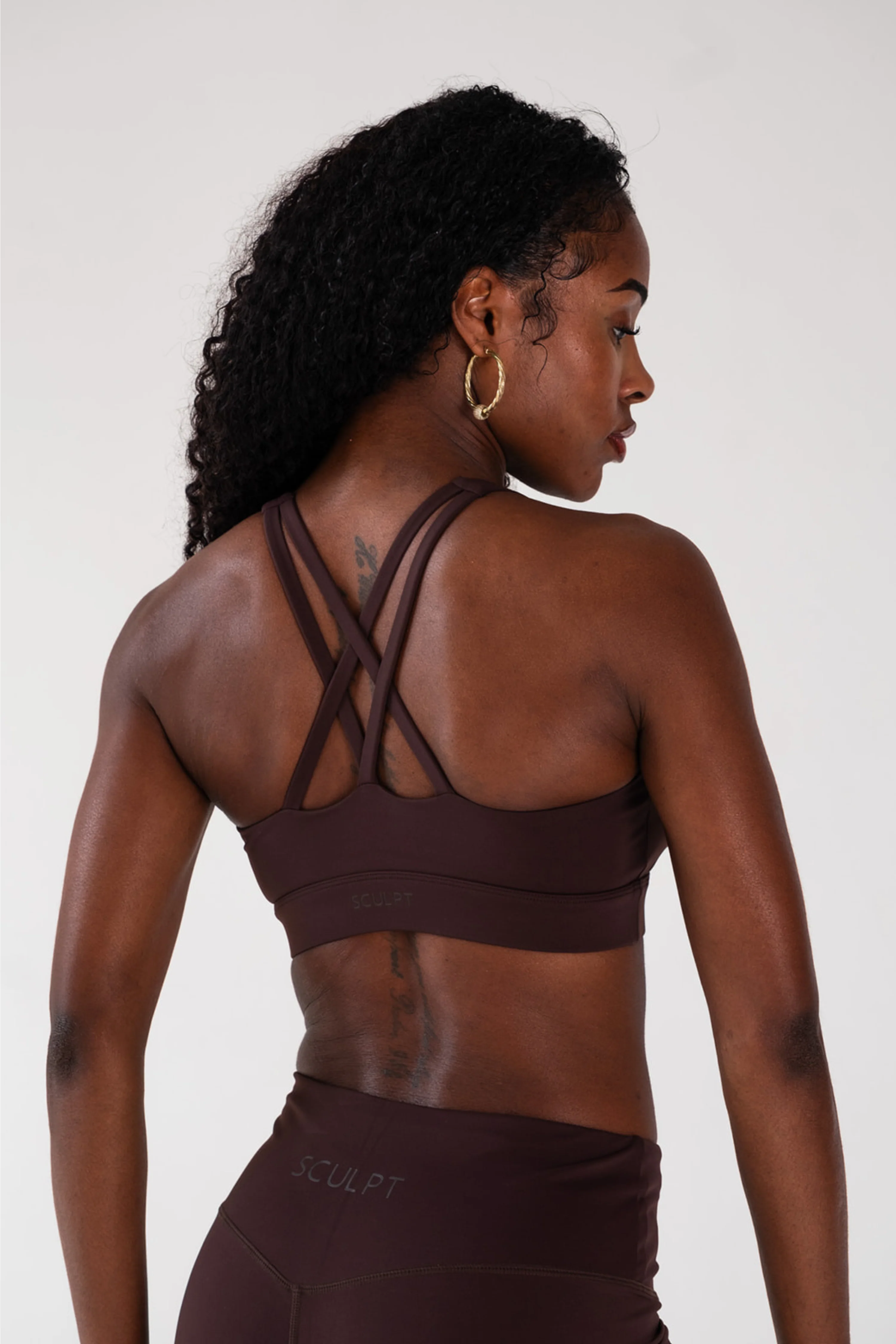 Cross Back Sports Bra Espresso - Image 11