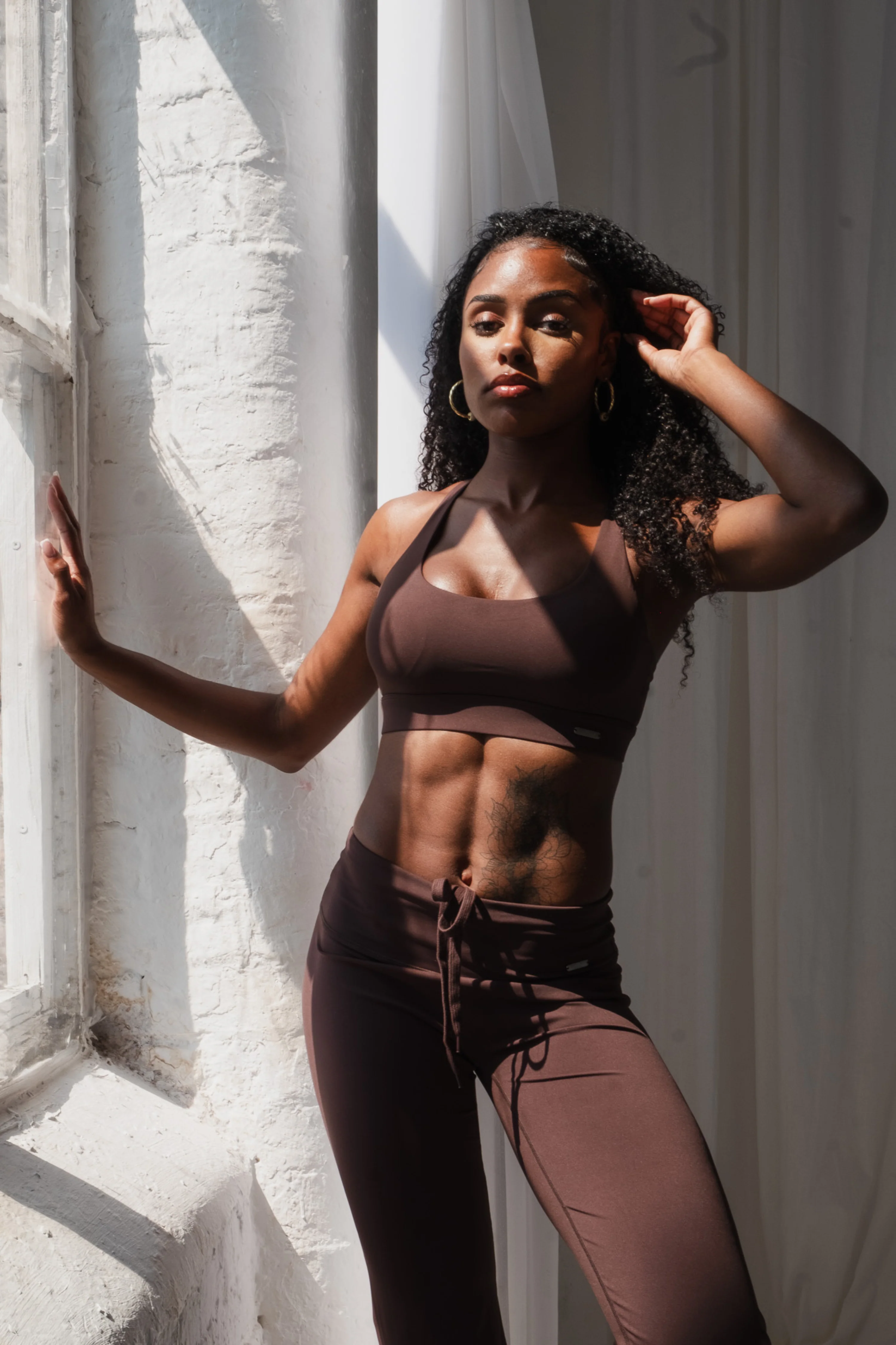 Cross Back Sports Bra Espresso - Image 12