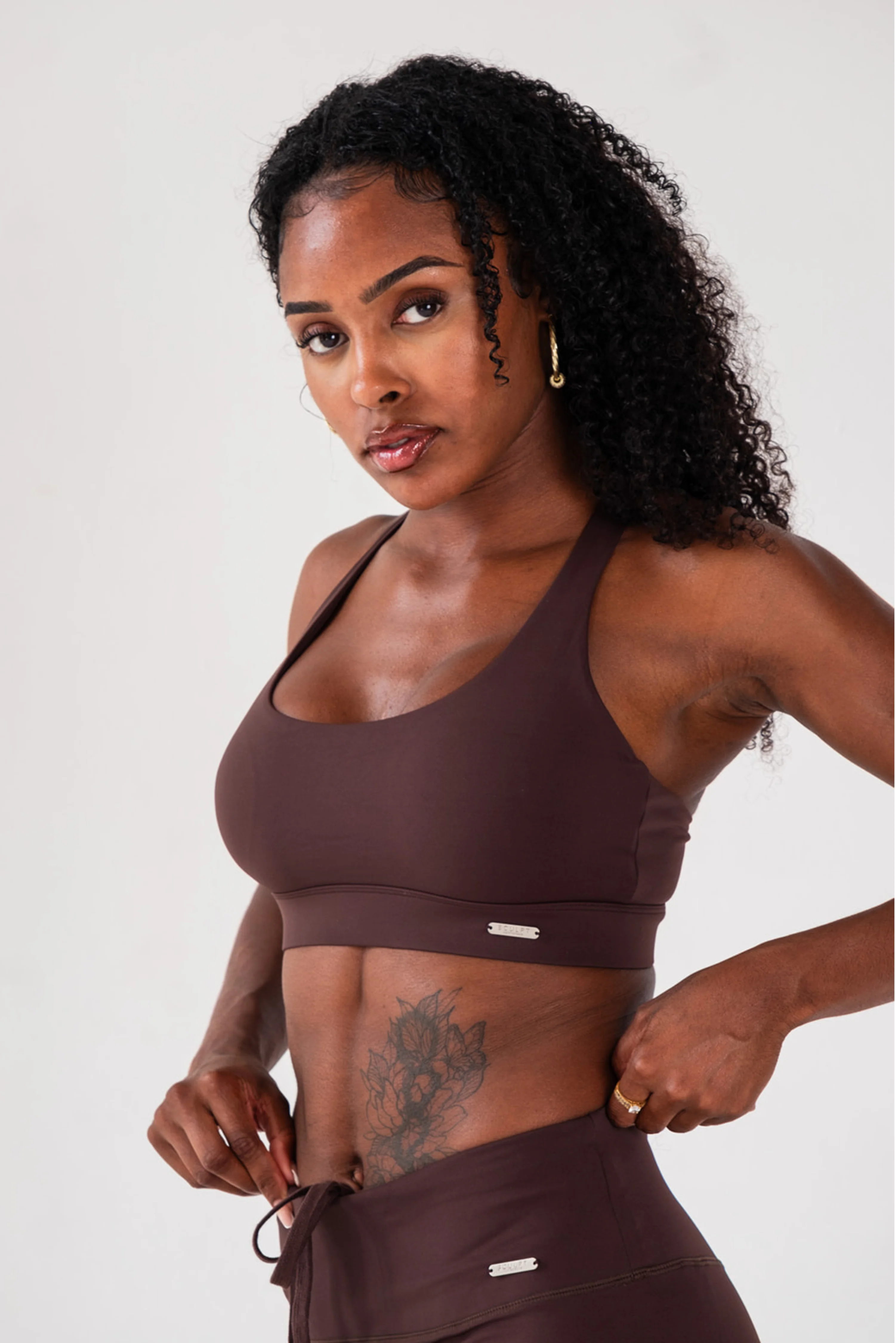 Cross Back Sports Bra Espresso - Image 6