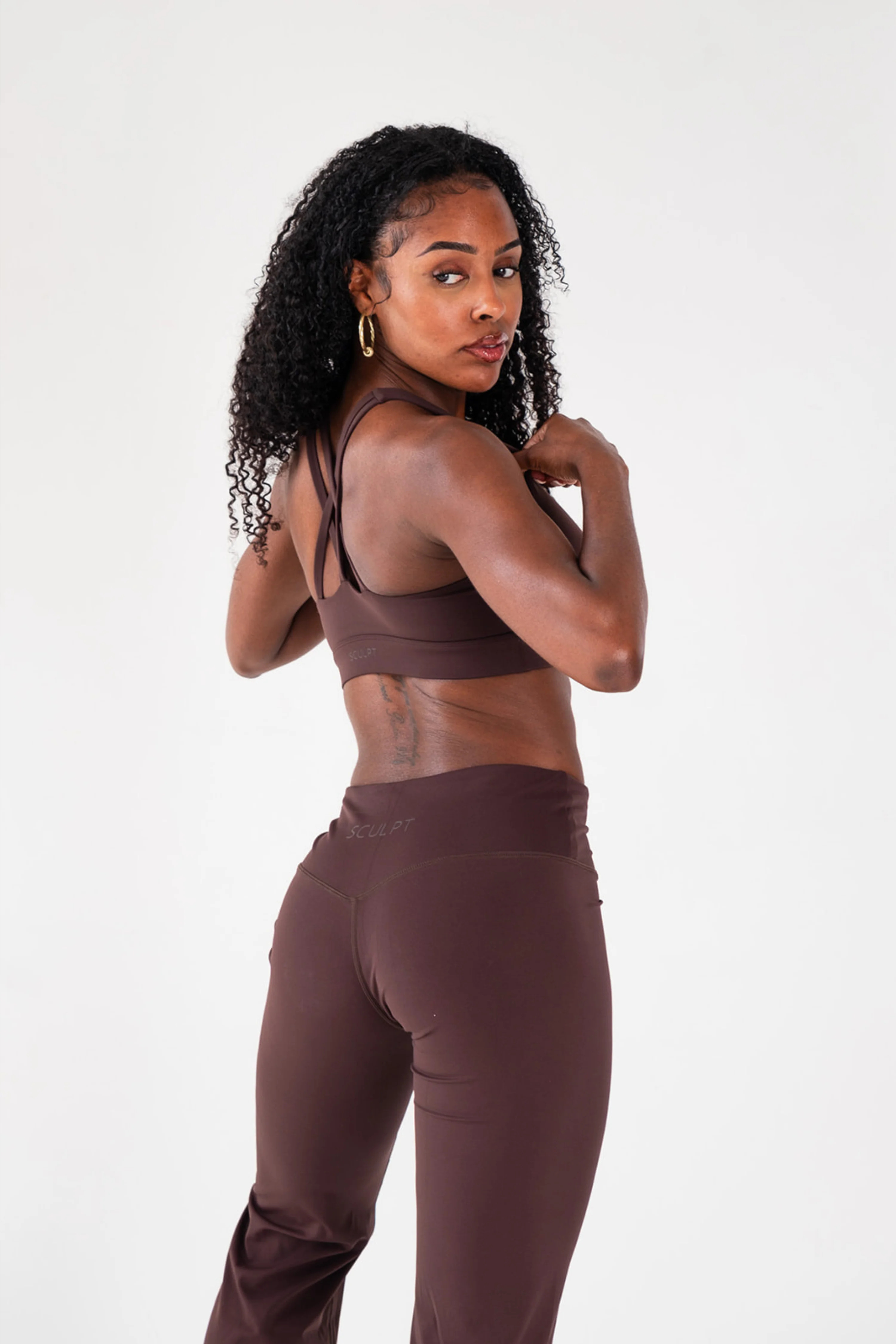 Cross Back Sports Bra Espresso - Image 9