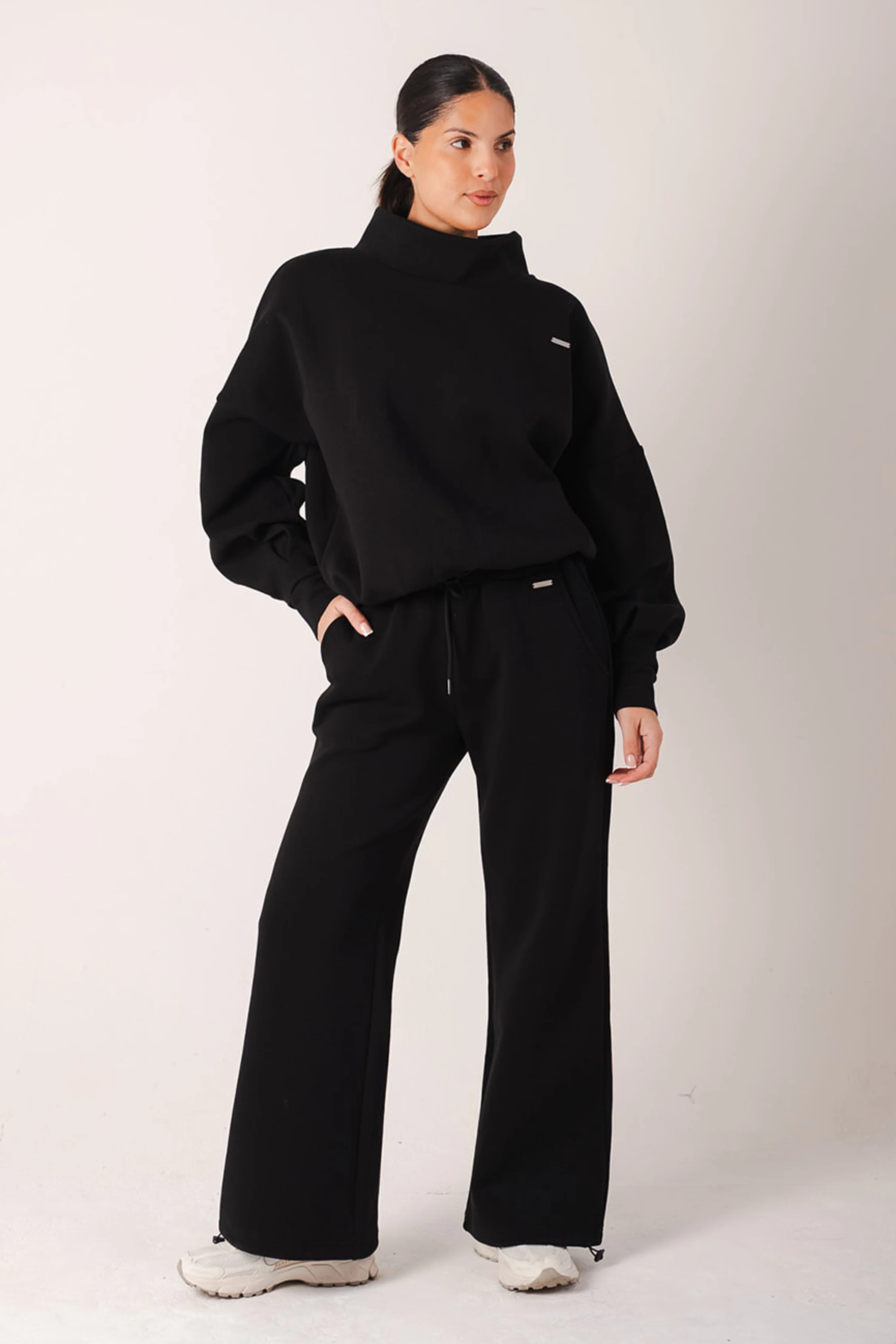 Signature High Neck Oversized Jumper Black - Image 2