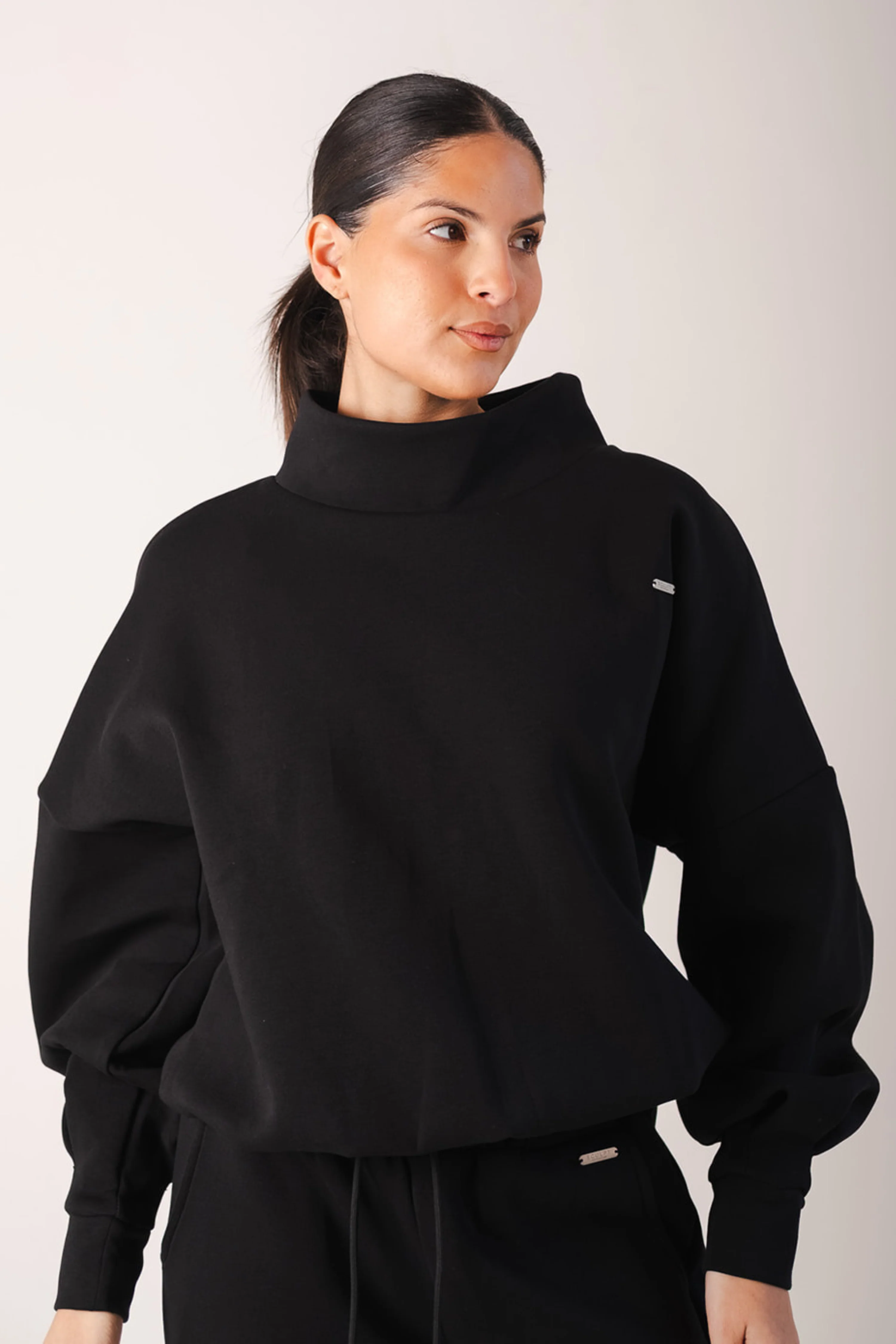 Signature High Neck Oversized Jumper Black - Image 3