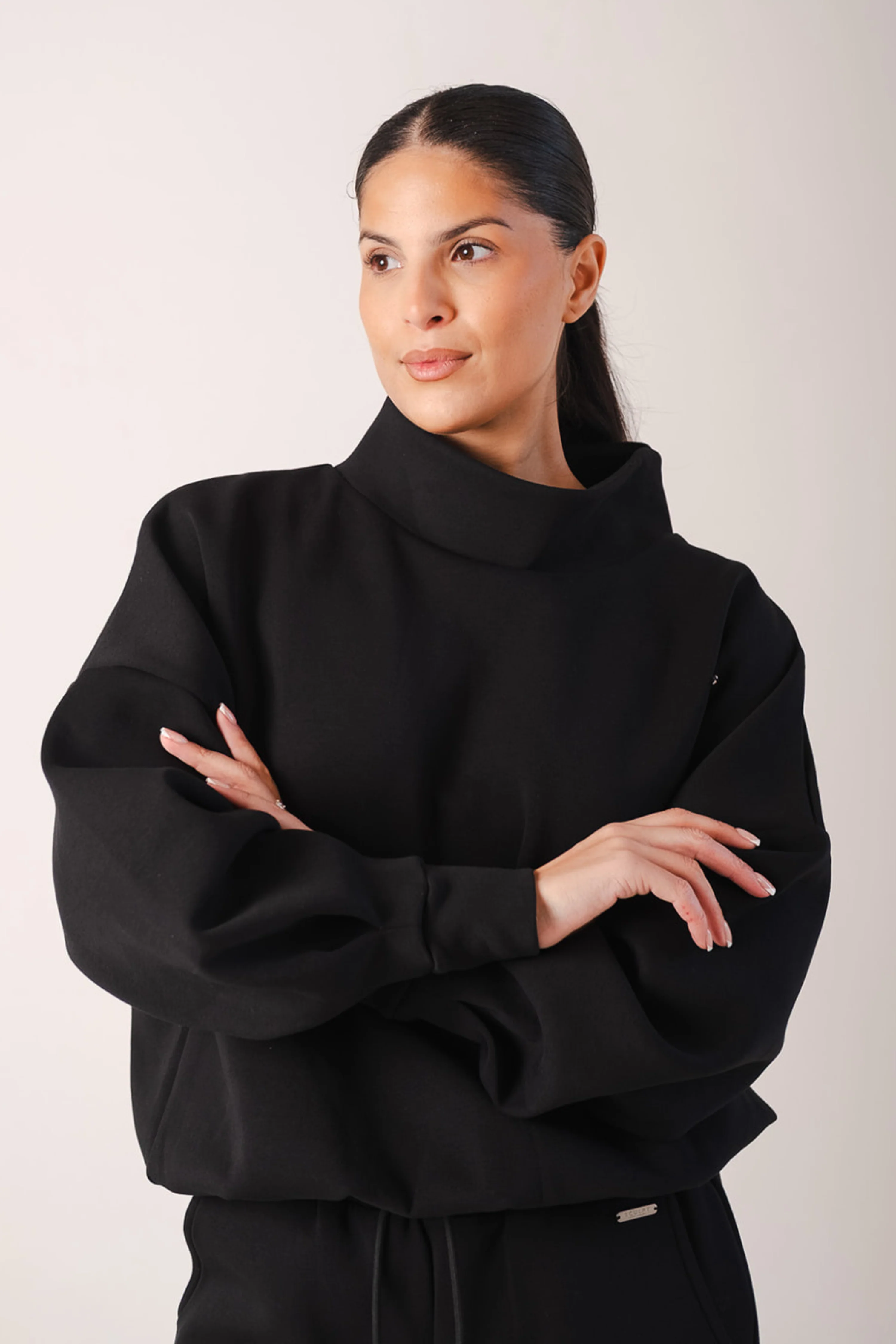 Signature High Neck Oversized Jumper Black - Image 5