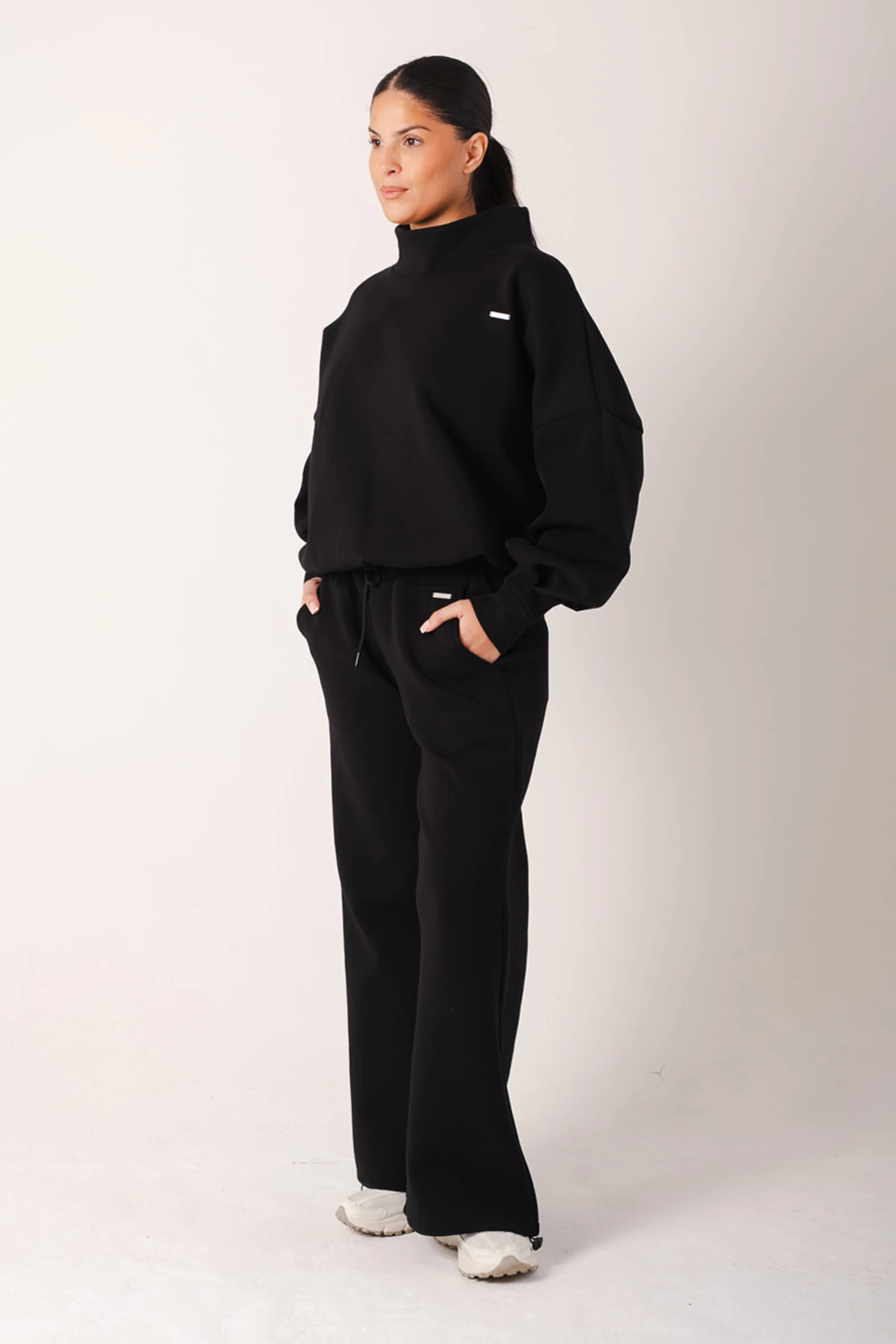 Signature High Neck Oversized Jumper Black - Image 6