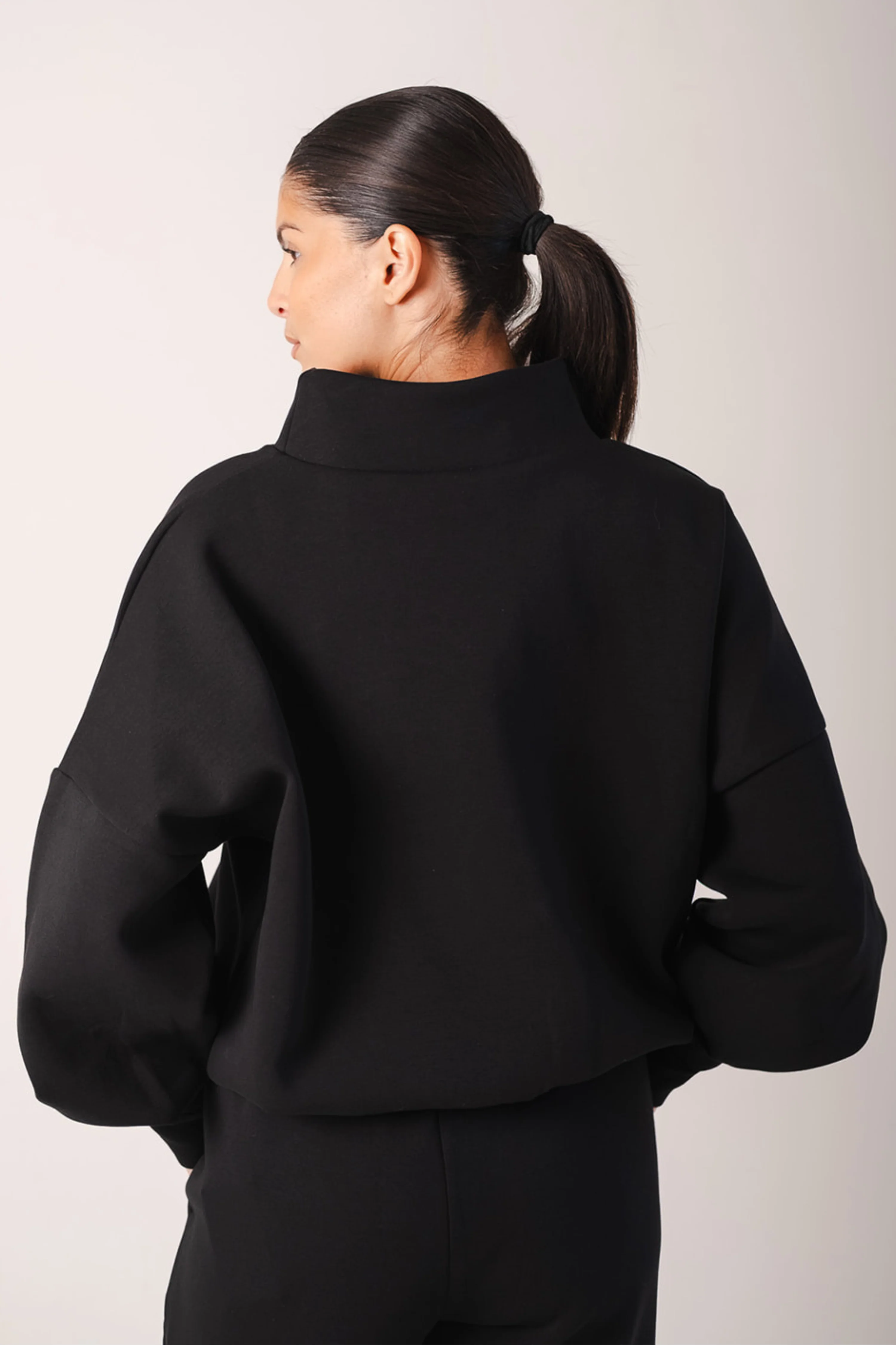Signature High Neck Oversized Jumper Black - Image 7