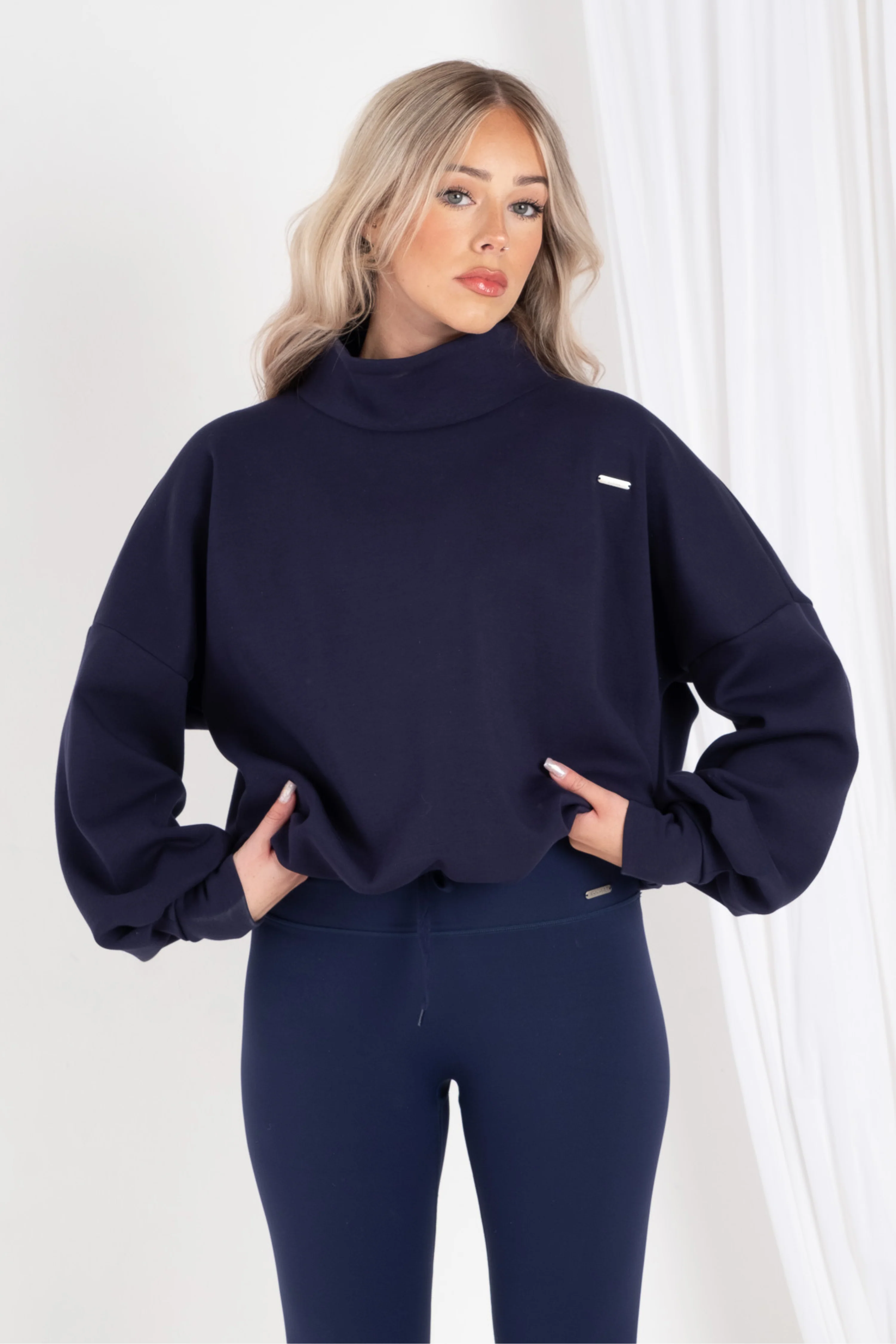 High Neck Oversized Jumper Sapphire - Image 15