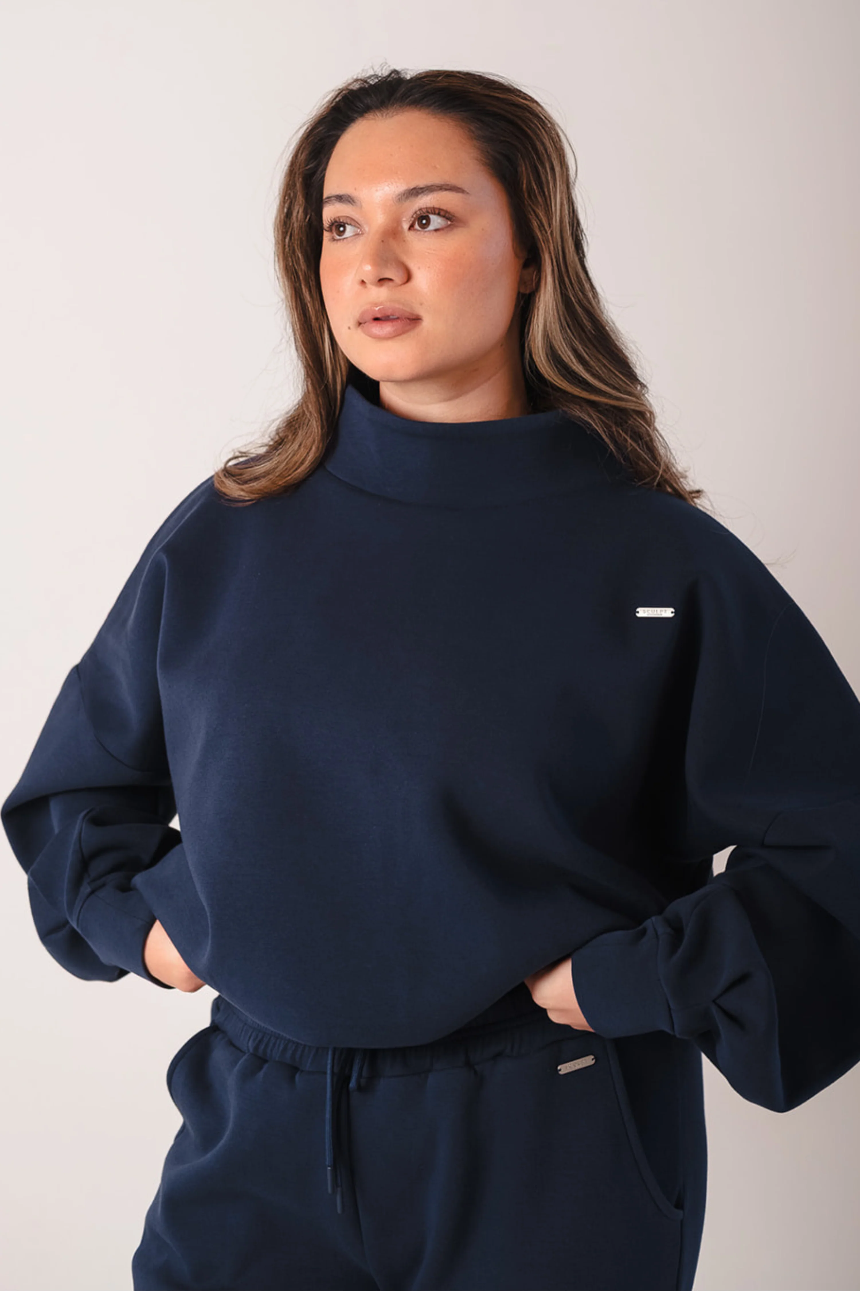 High Neck Oversized Jumper Sapphire - Image 4