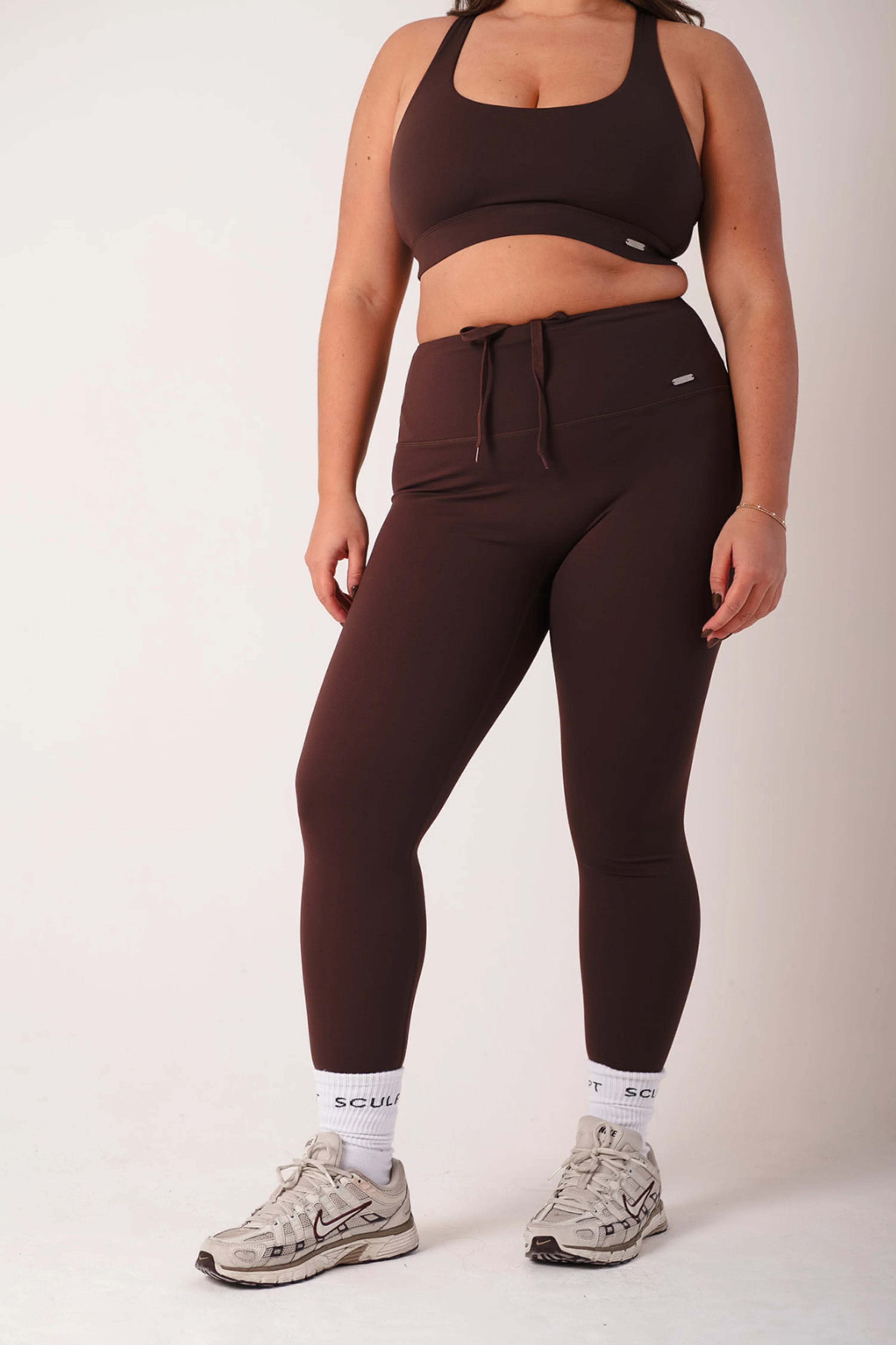 Hybrid High Waisted Leggings Espresso - Image 2