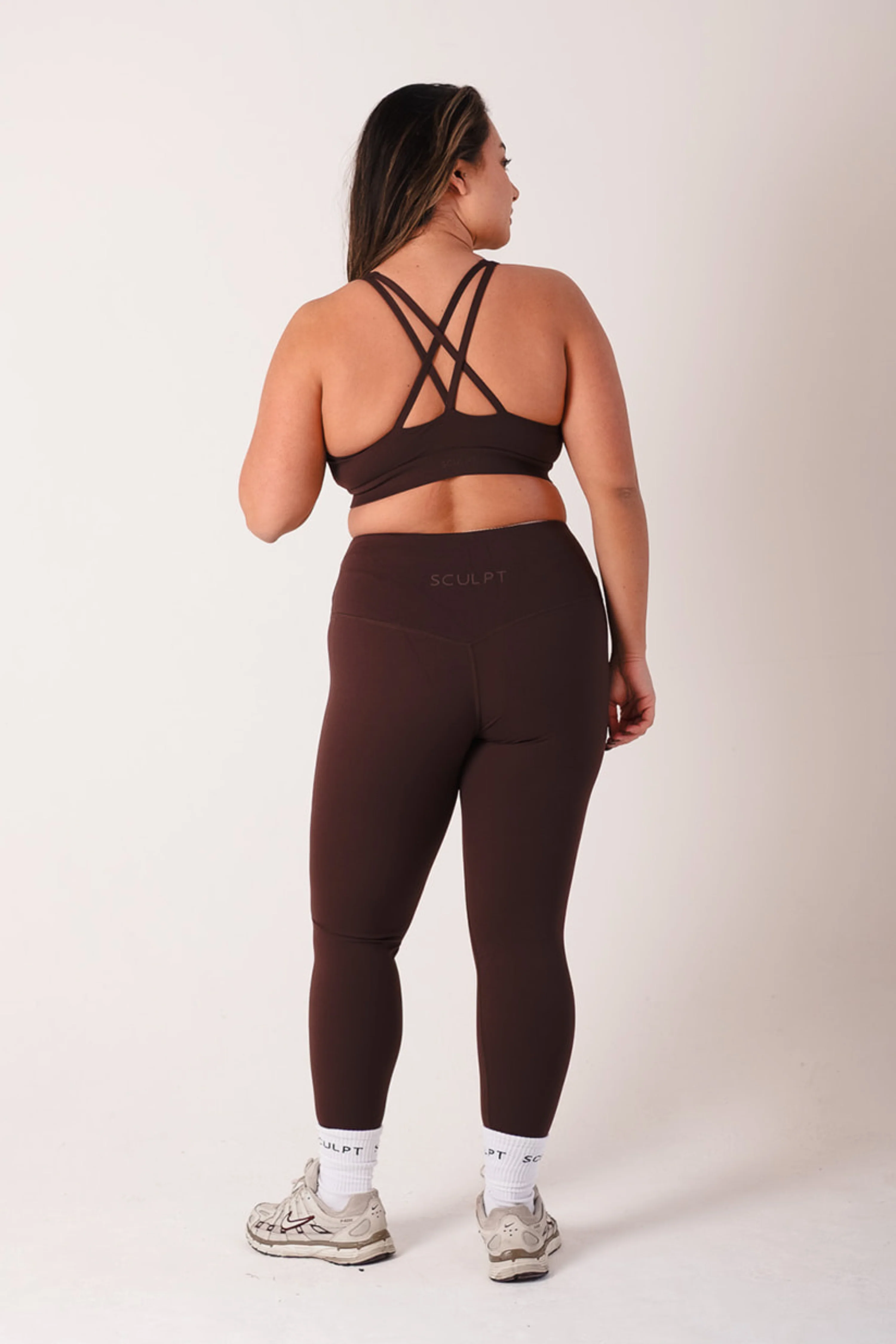 Hybrid High Waisted Leggings Espresso - Image 3