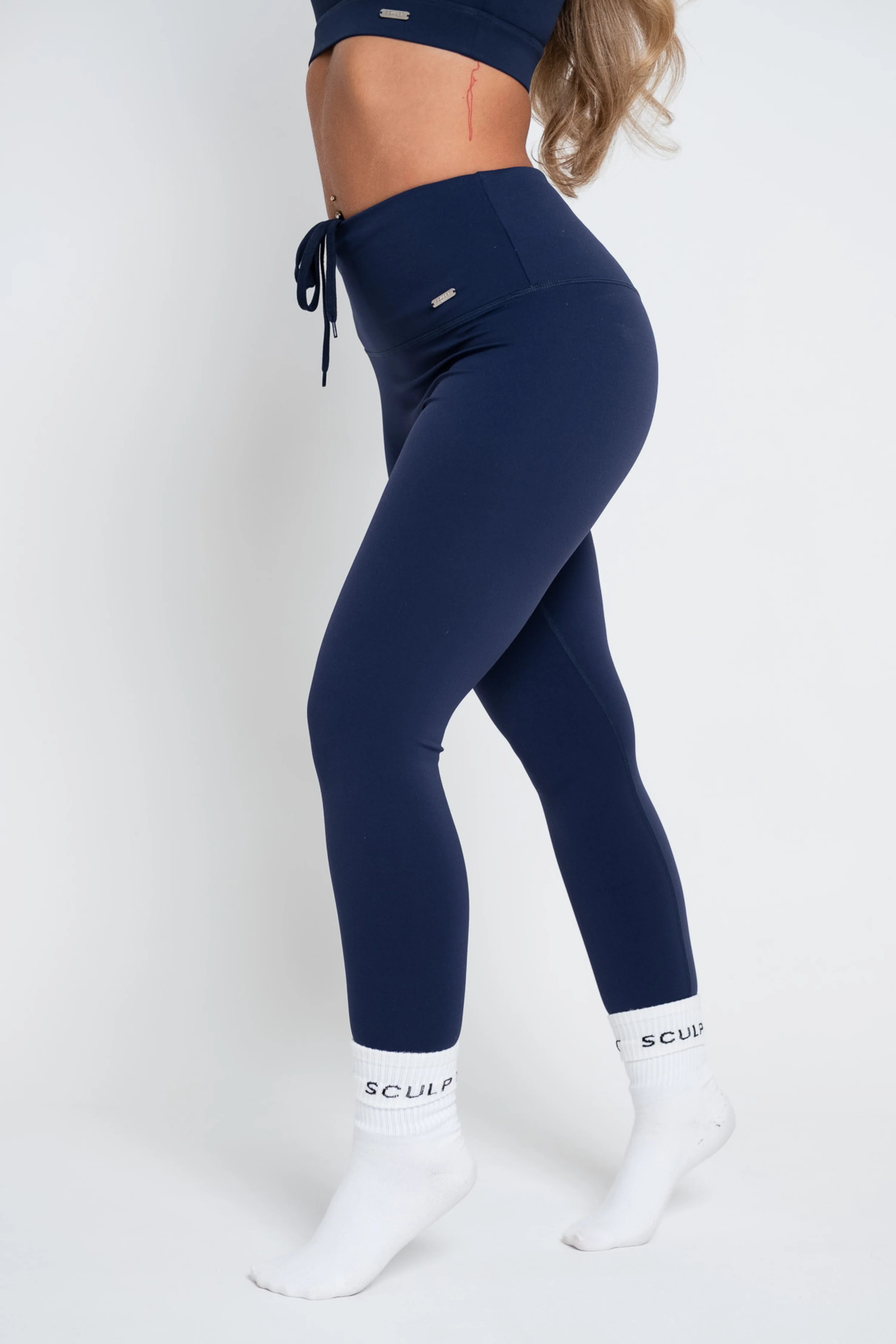 Hybrid High Waisted Leggings Navy - Image 10