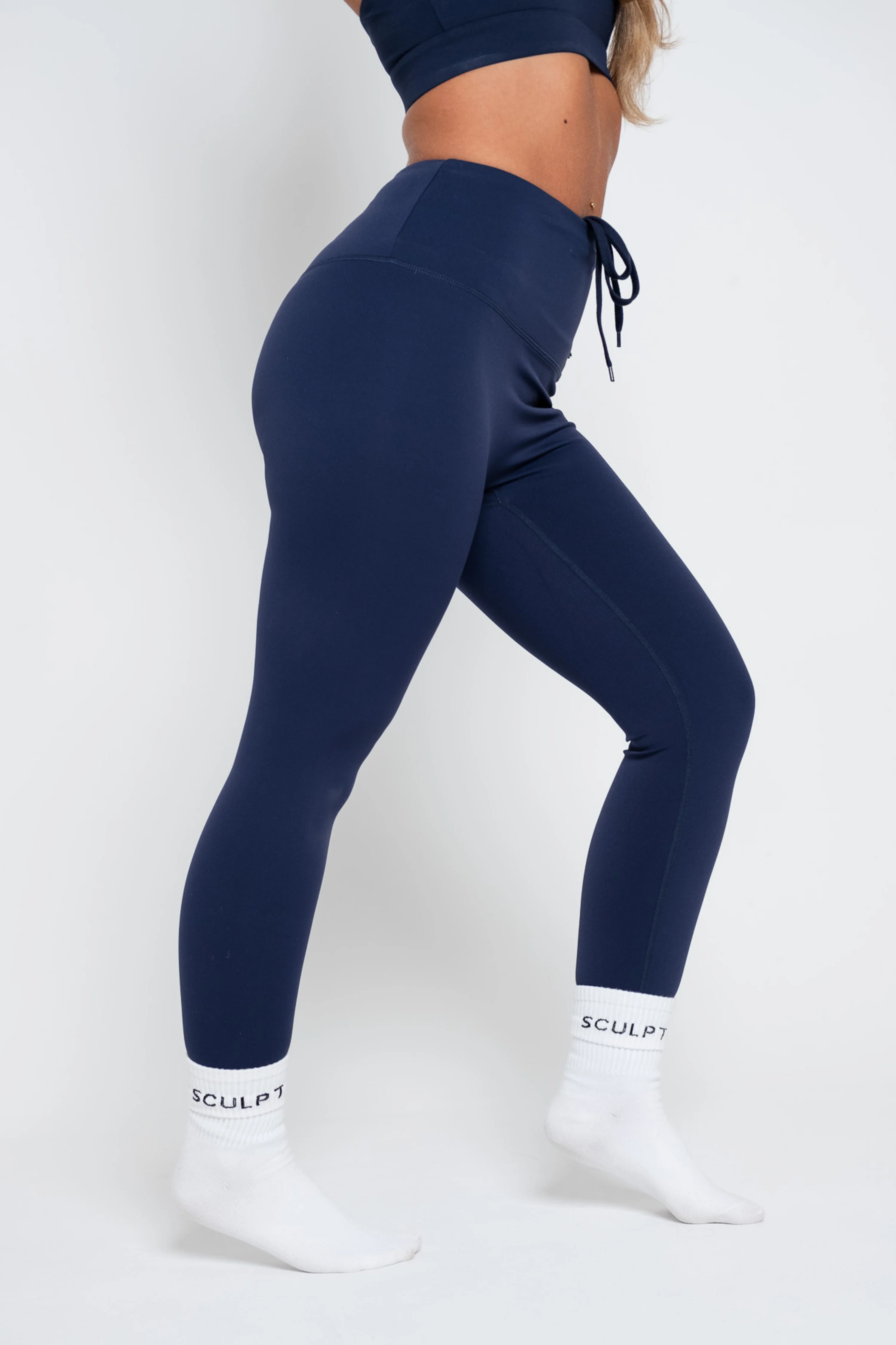 Hybrid High Waisted Leggings Navy - Image 13