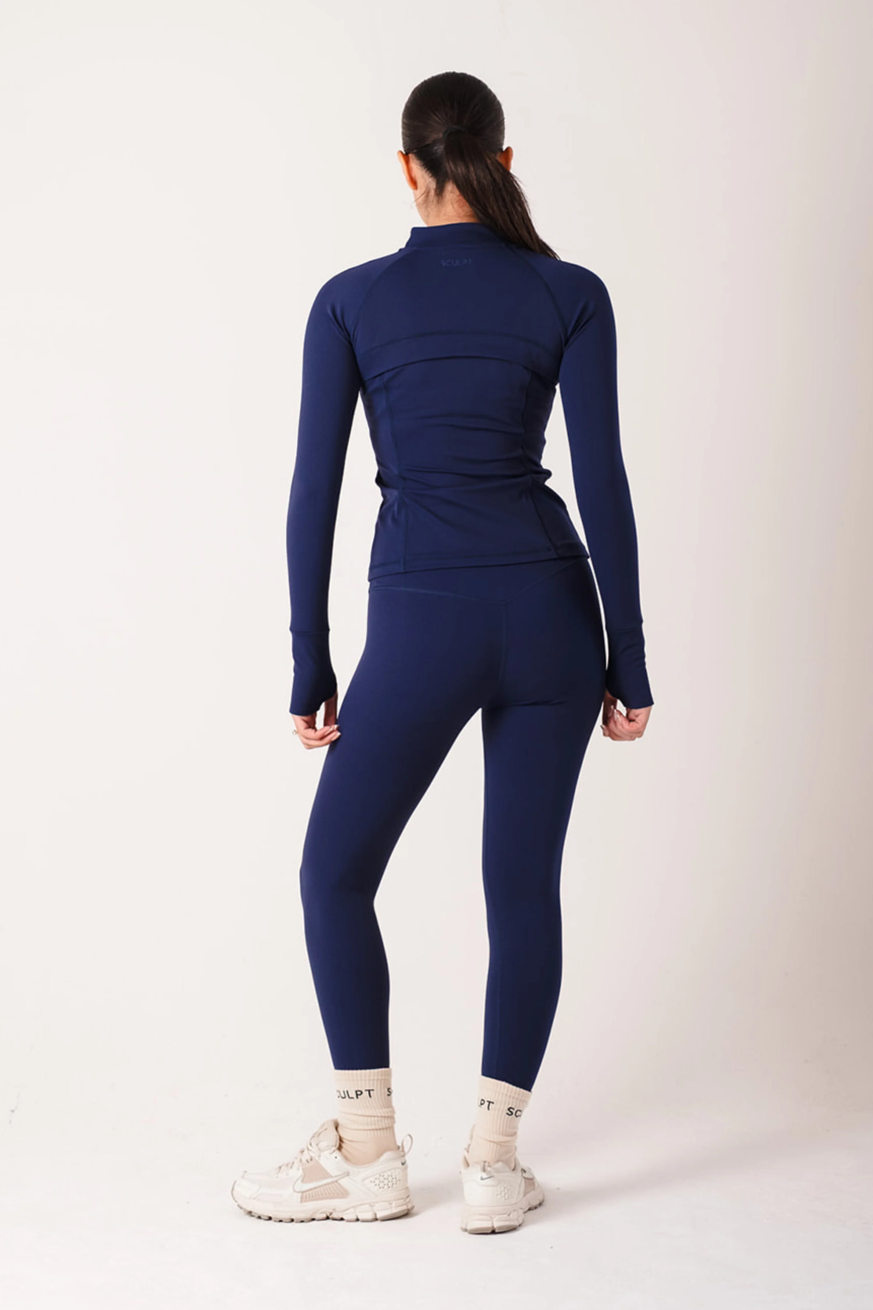 Hybrid High Waisted Leggings Navy - Image 3