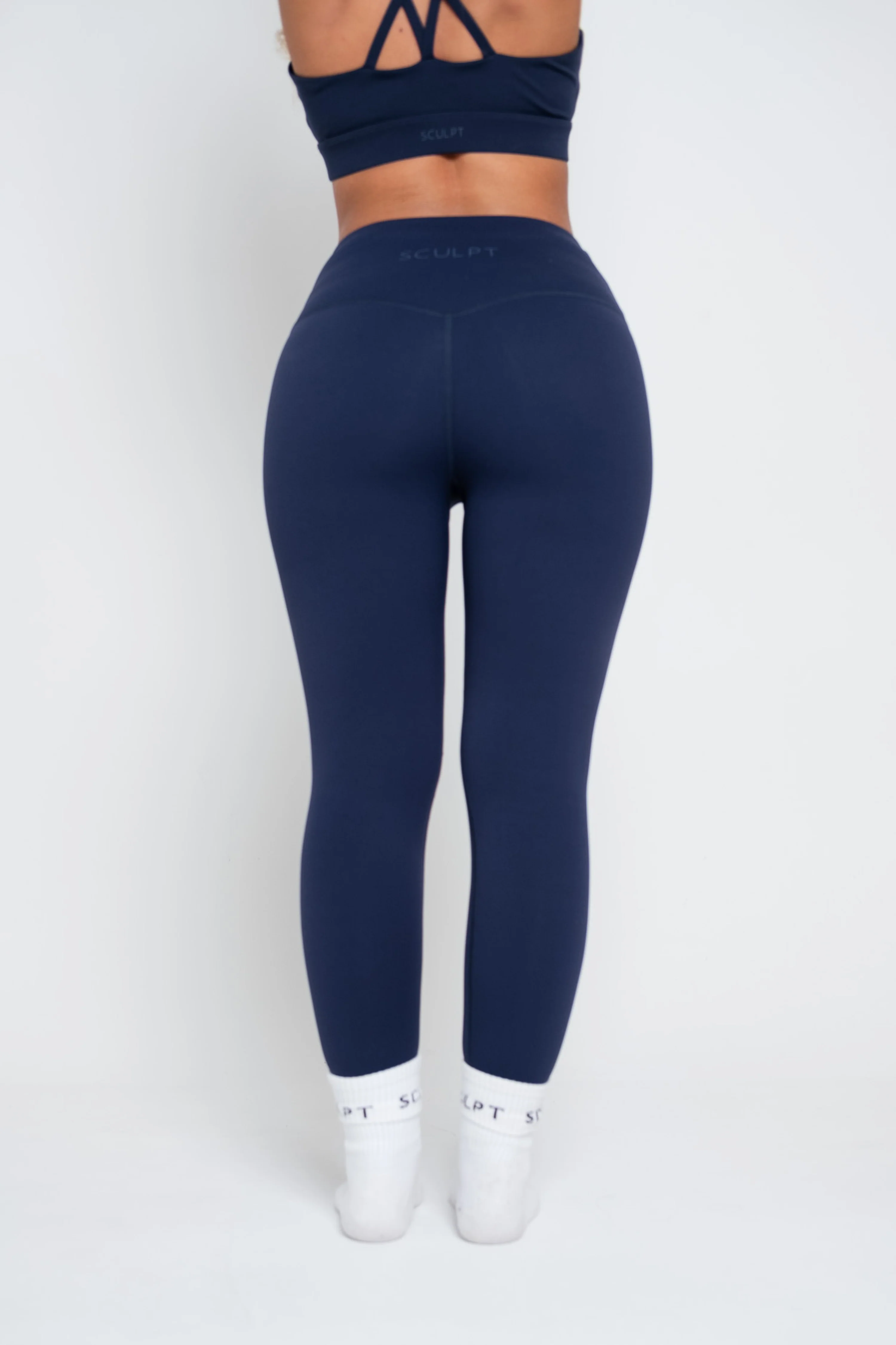 Hybrid High Waisted Leggings Navy - Image 8