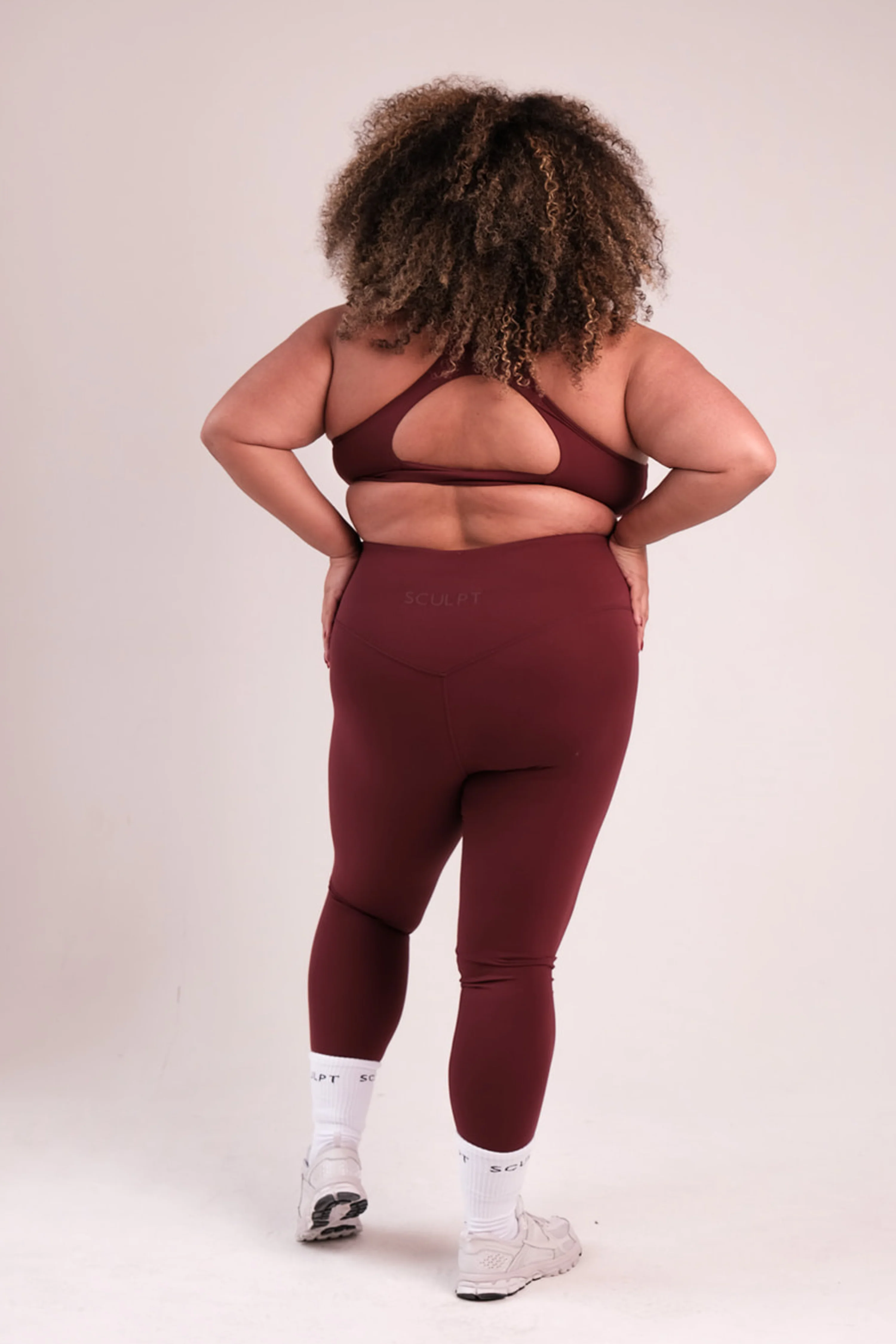 Hybrid High Waisted Leggings Wine - Image 5