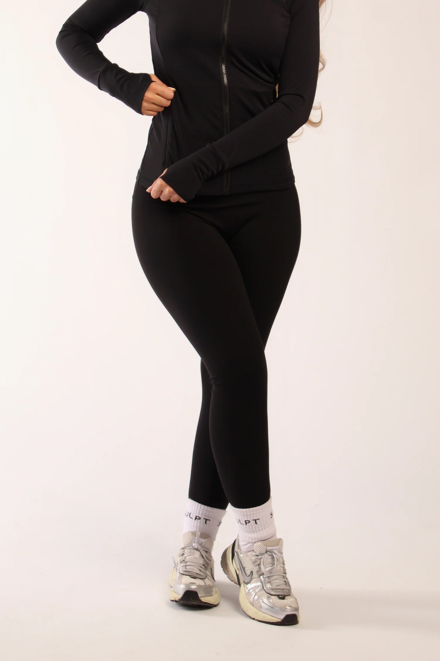 Hybrid High Waisted Leggings Black - Image 11