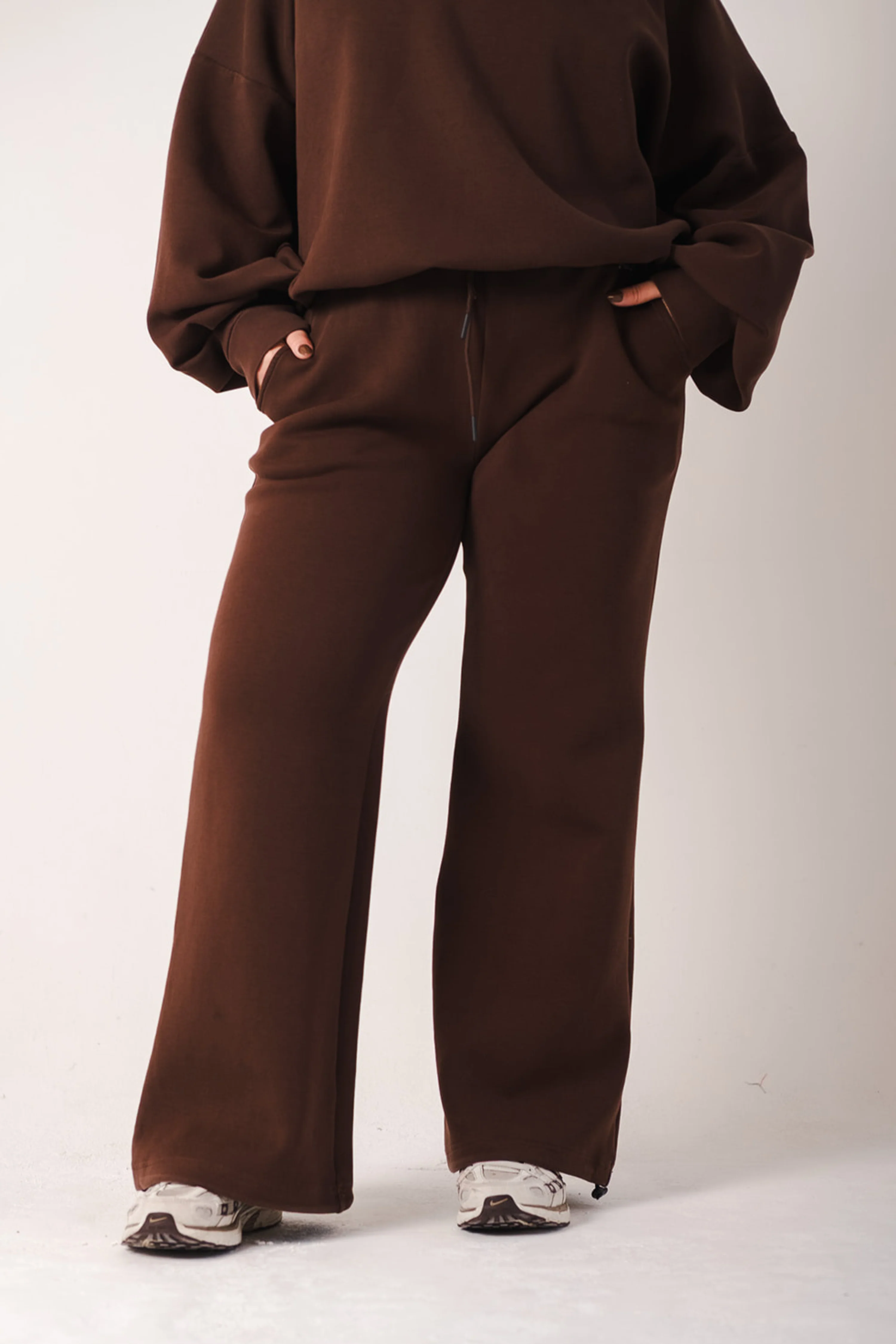 Adjustable Wide Leg Oversized Joggers Cocoa - Image 5