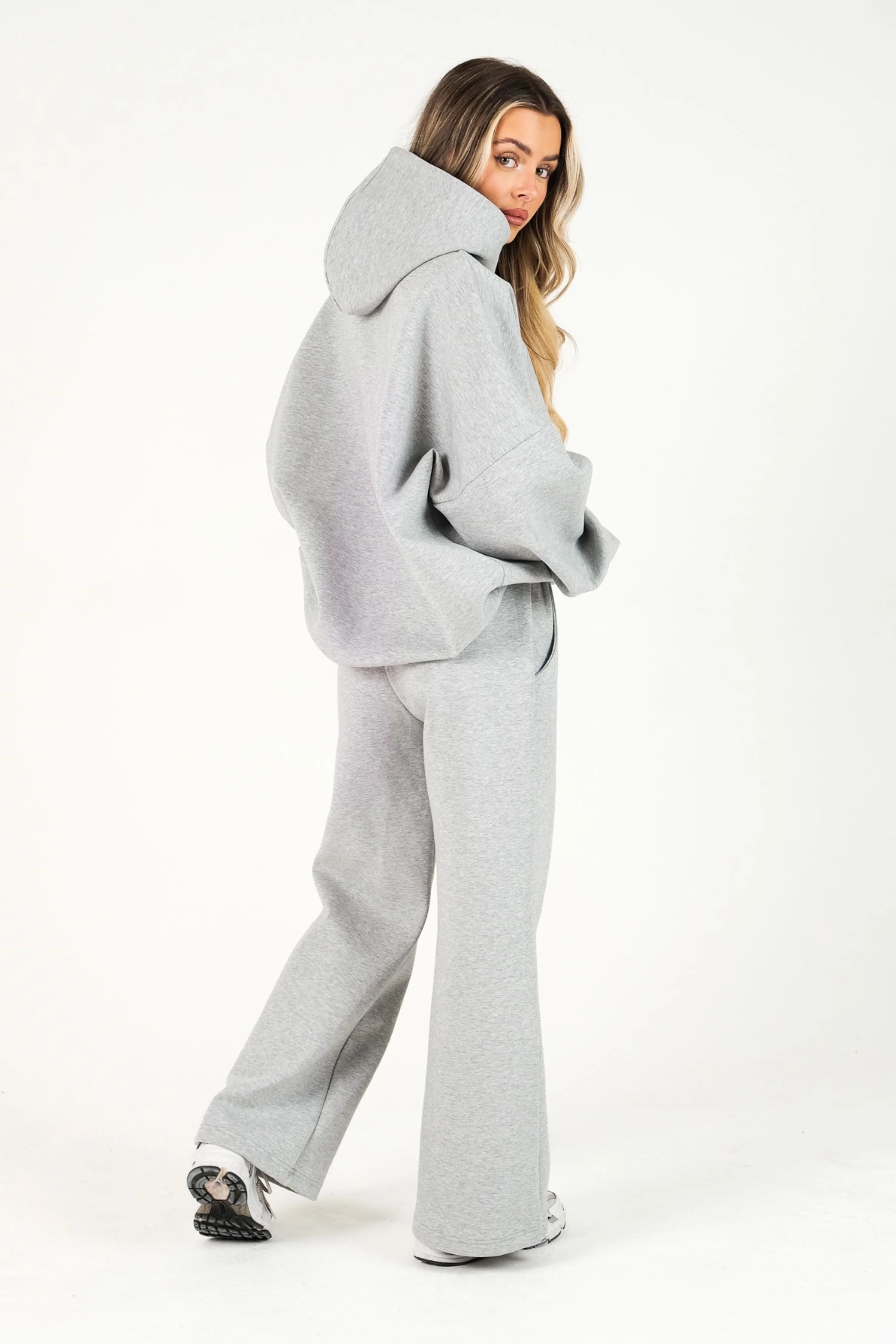Oversized Printed Logo Hoodie Heather Grey - Image 10
