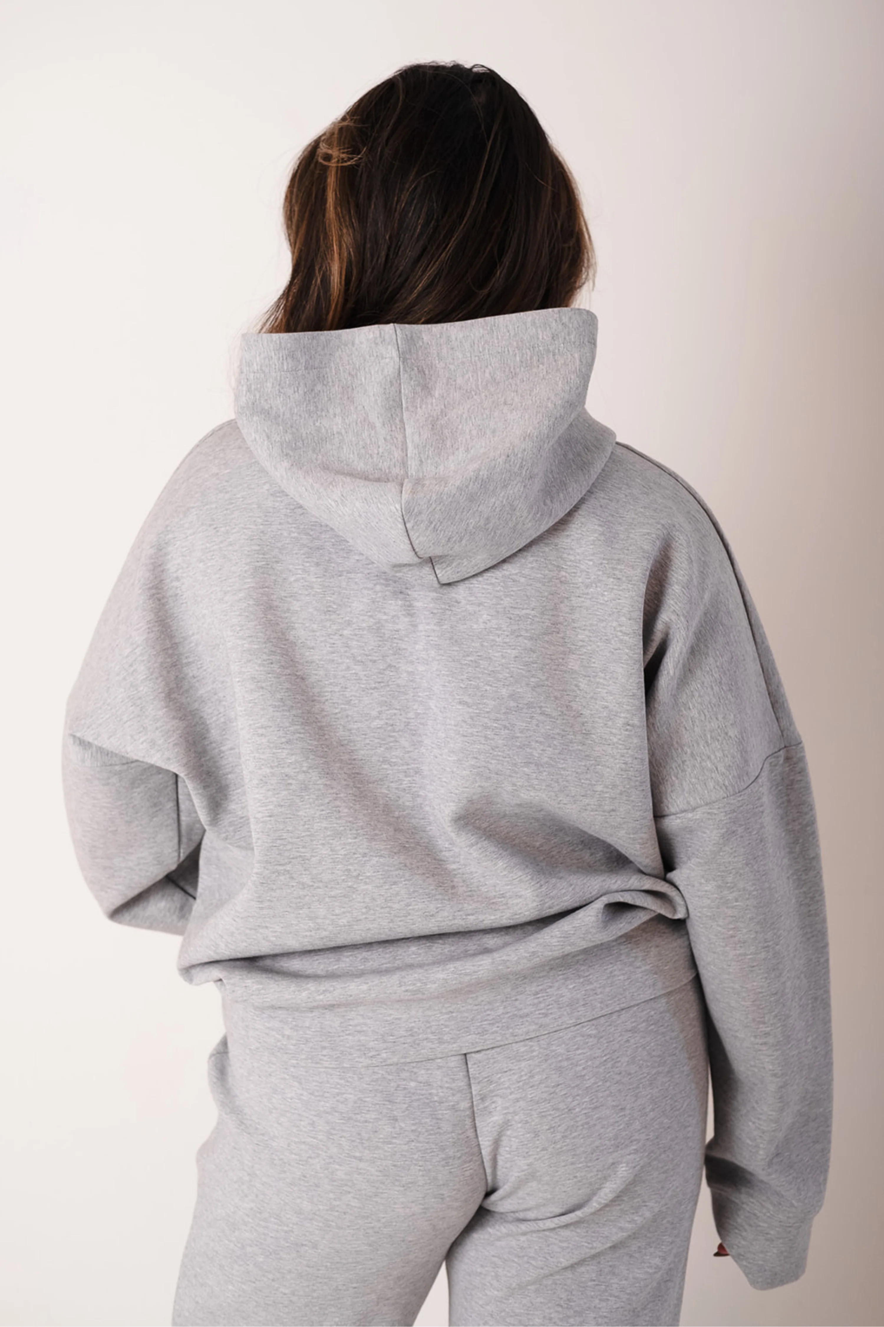 Oversized Printed Logo Hoodie Heather Grey - Image 2