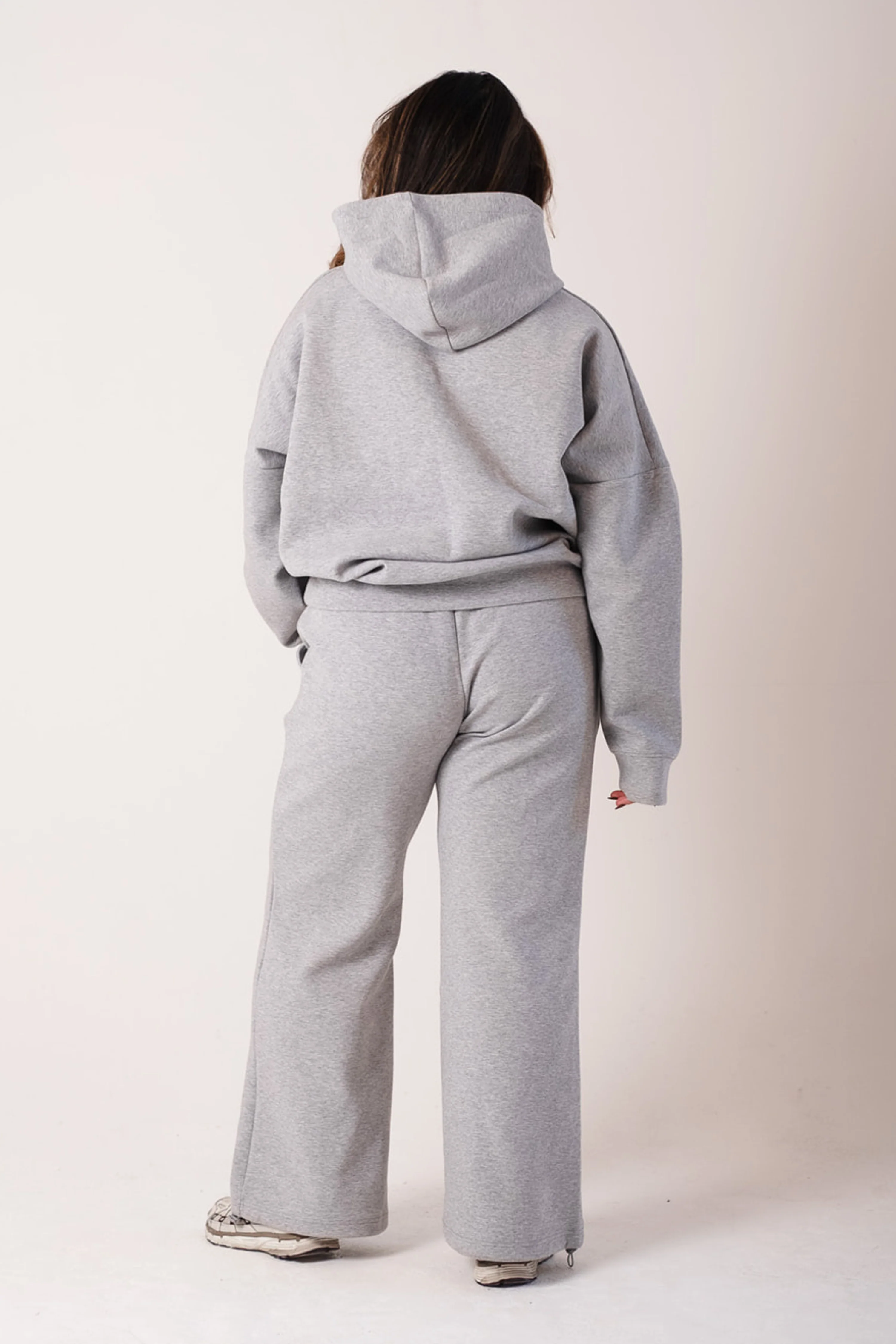 Oversized Printed Logo Hoodie Heather Grey - Image 6