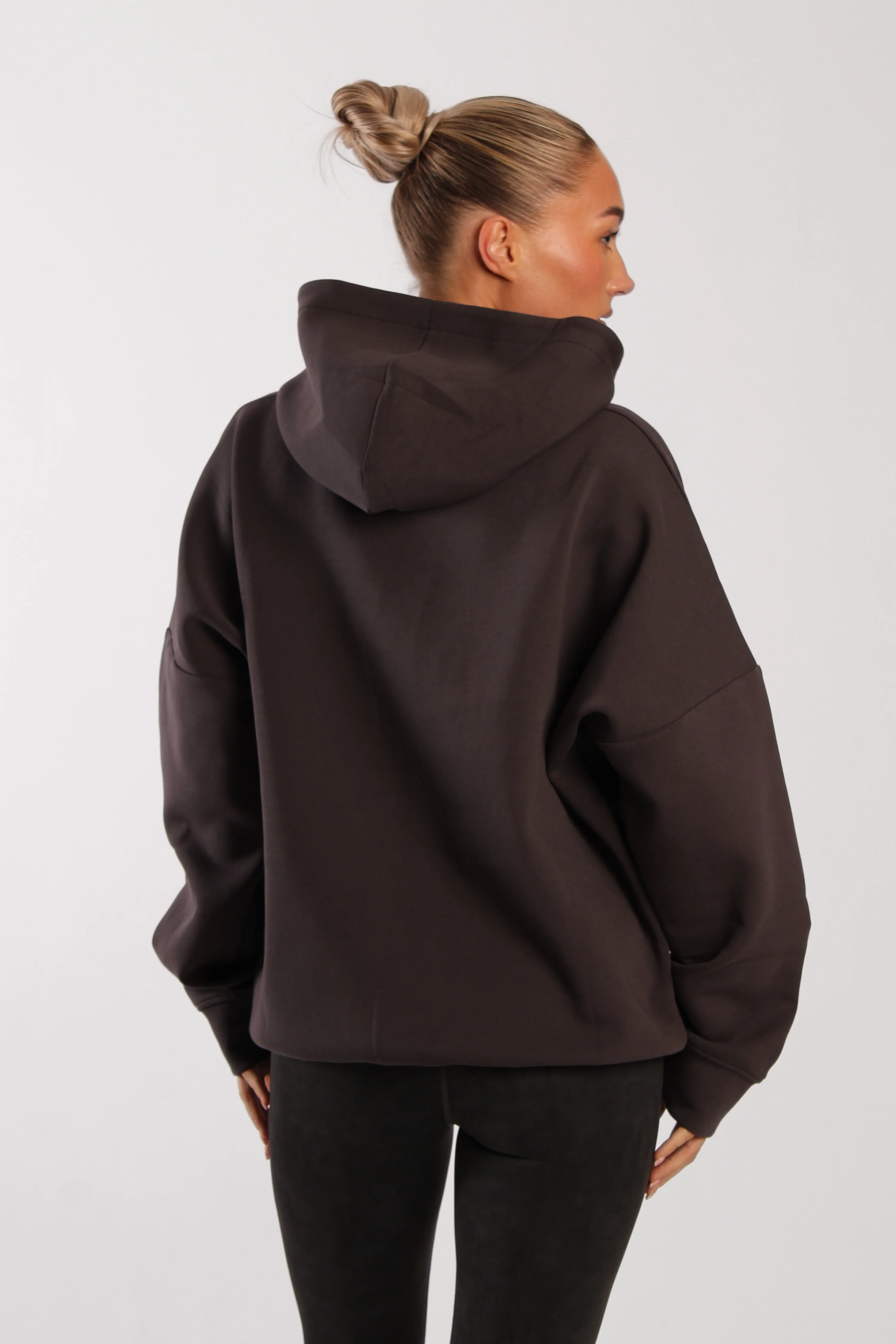 Oversized Printed Logo Hoodie Charcoal - Image 3