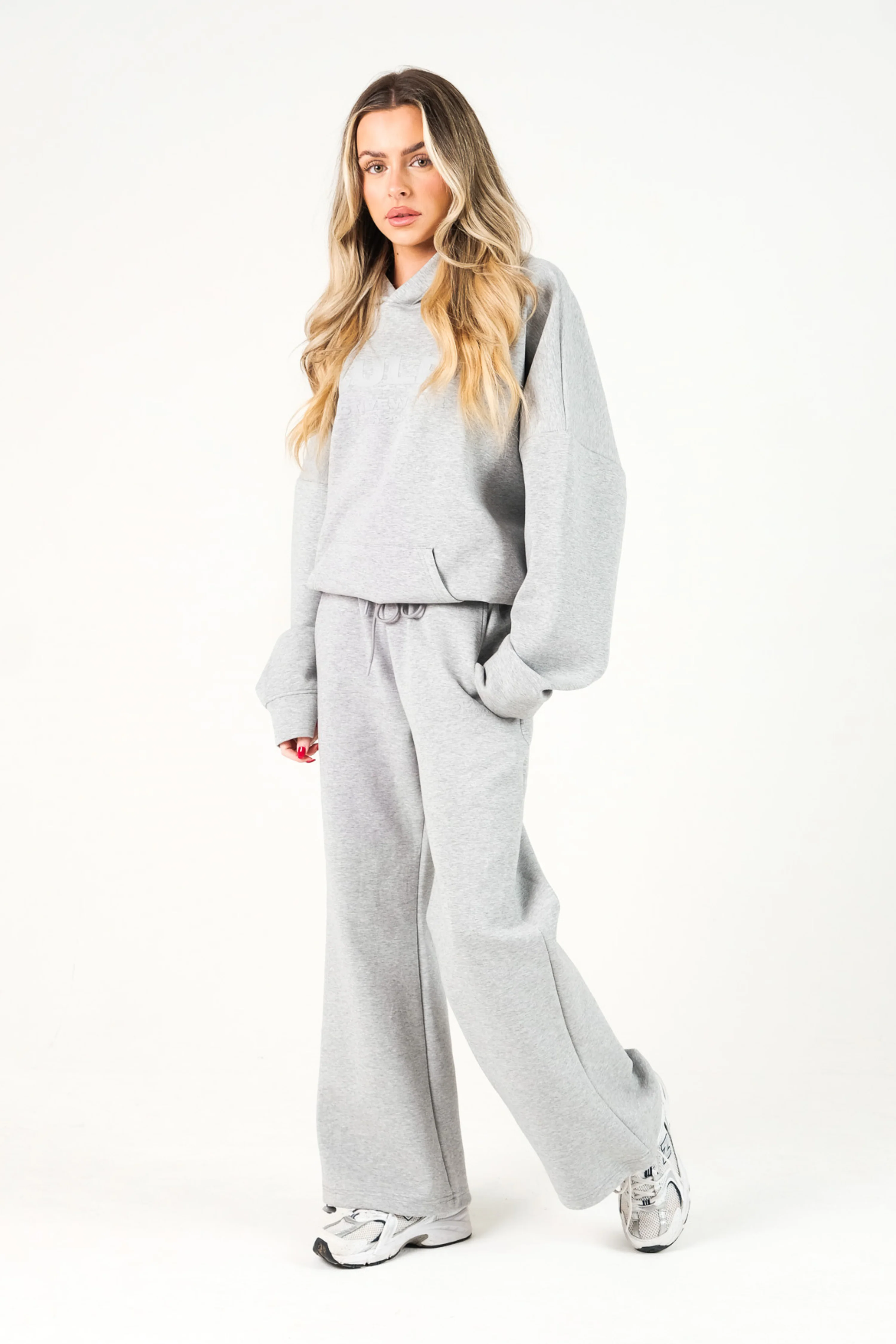 Oversized Printed Logo Joggers Heather Grey - Image 11