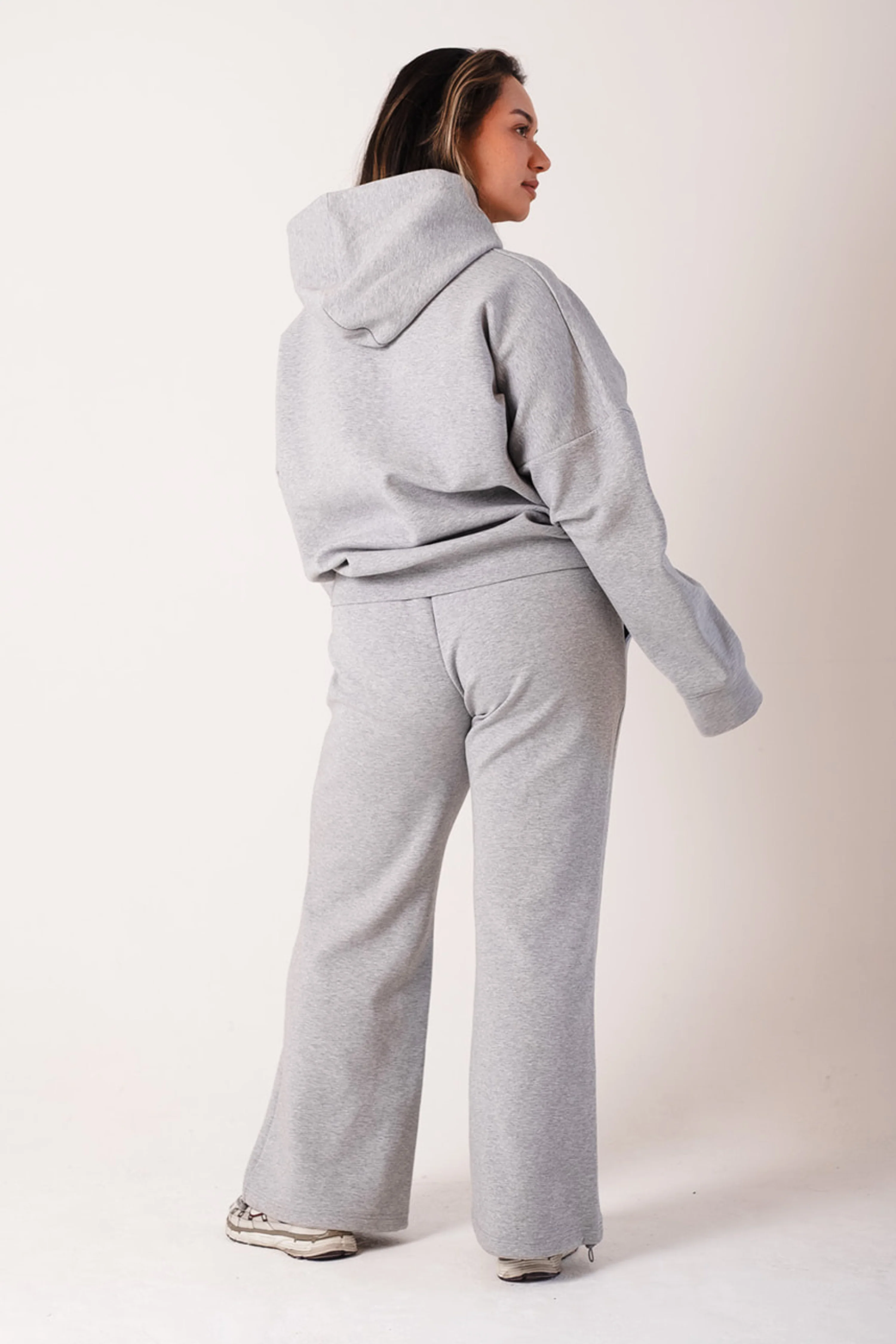 Oversized Printed Logo Joggers Heather Grey - Image 3