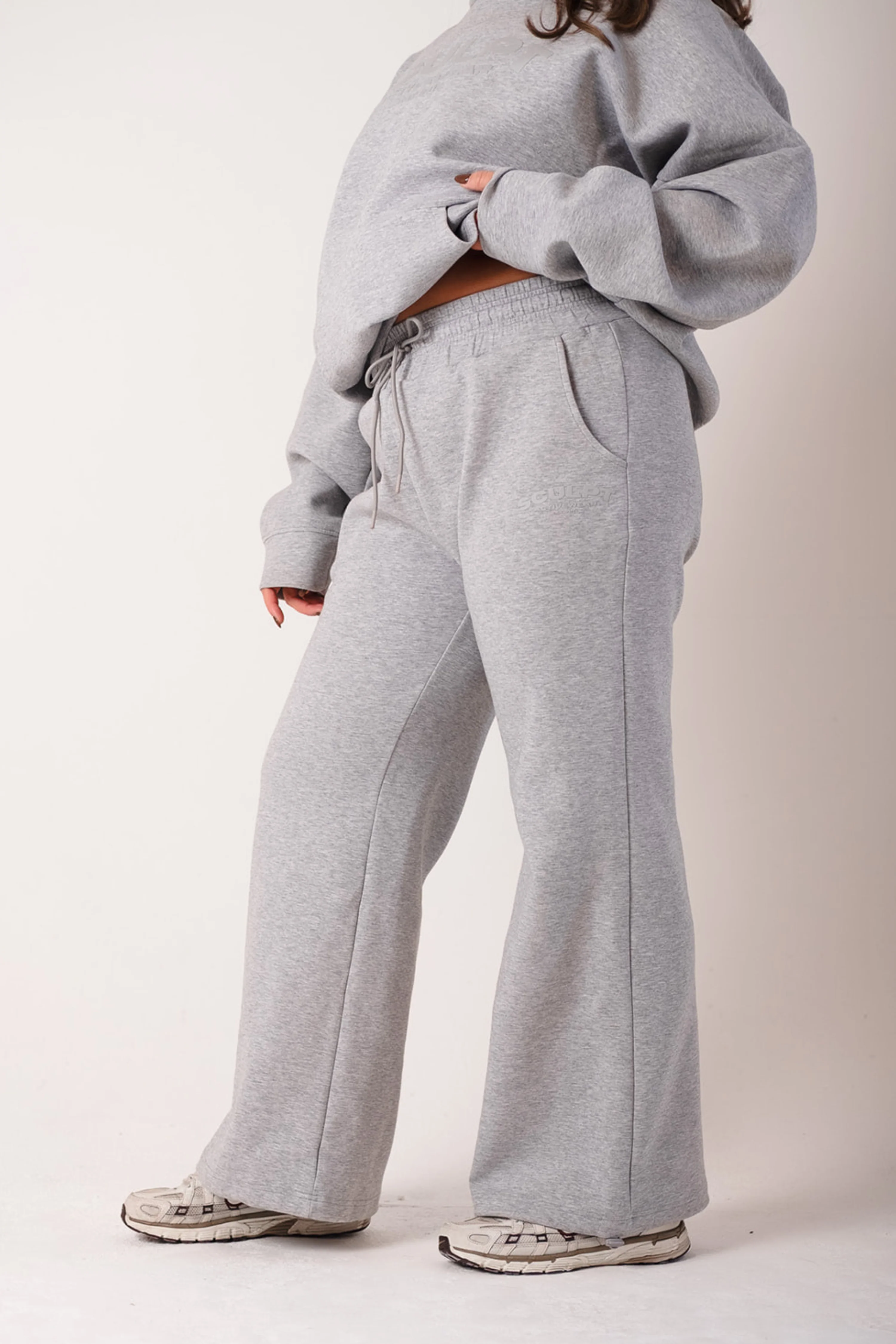 Oversized Printed Logo Joggers Heather Grey - Image 4