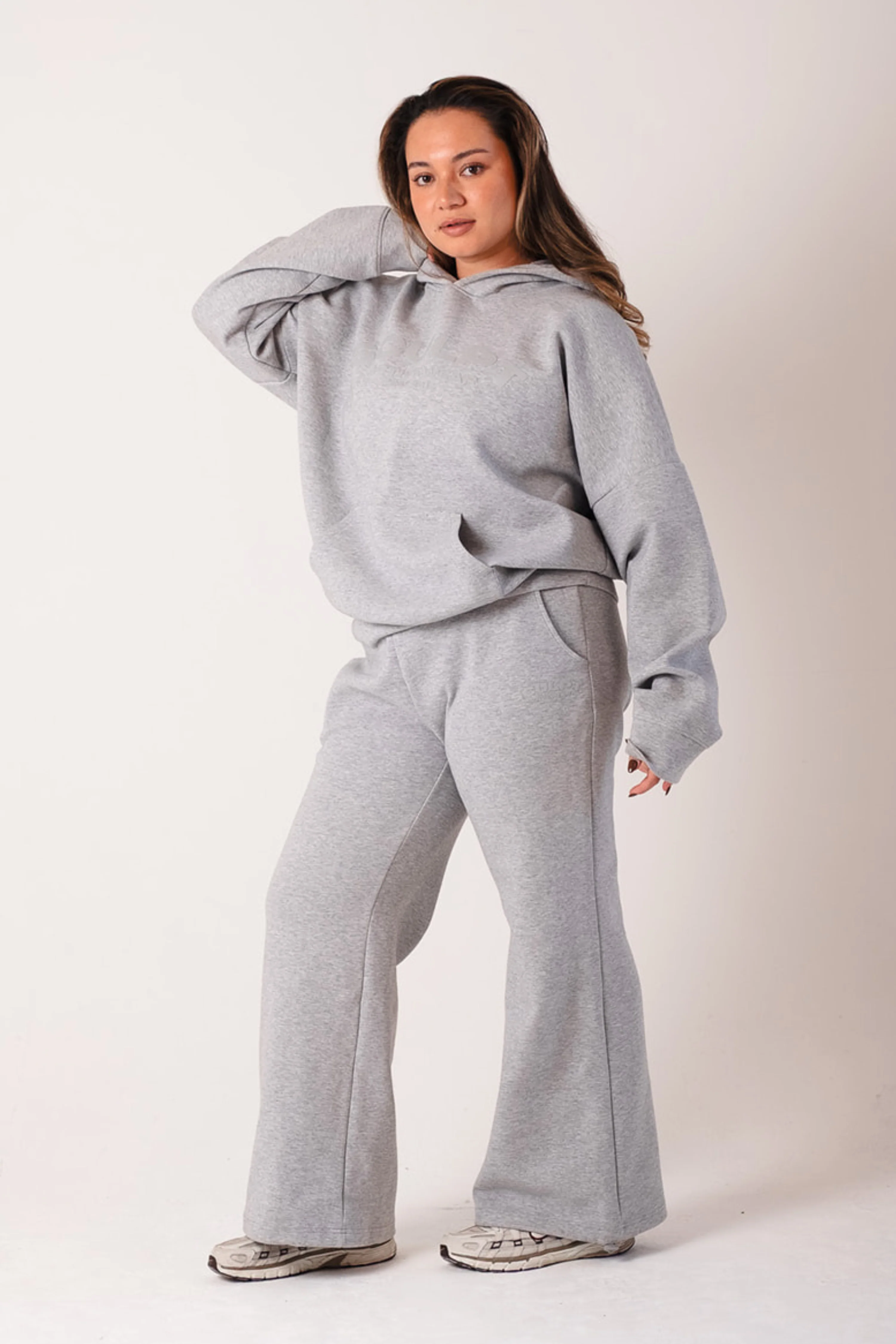Oversized Printed Logo Joggers Heather Grey - Image 7