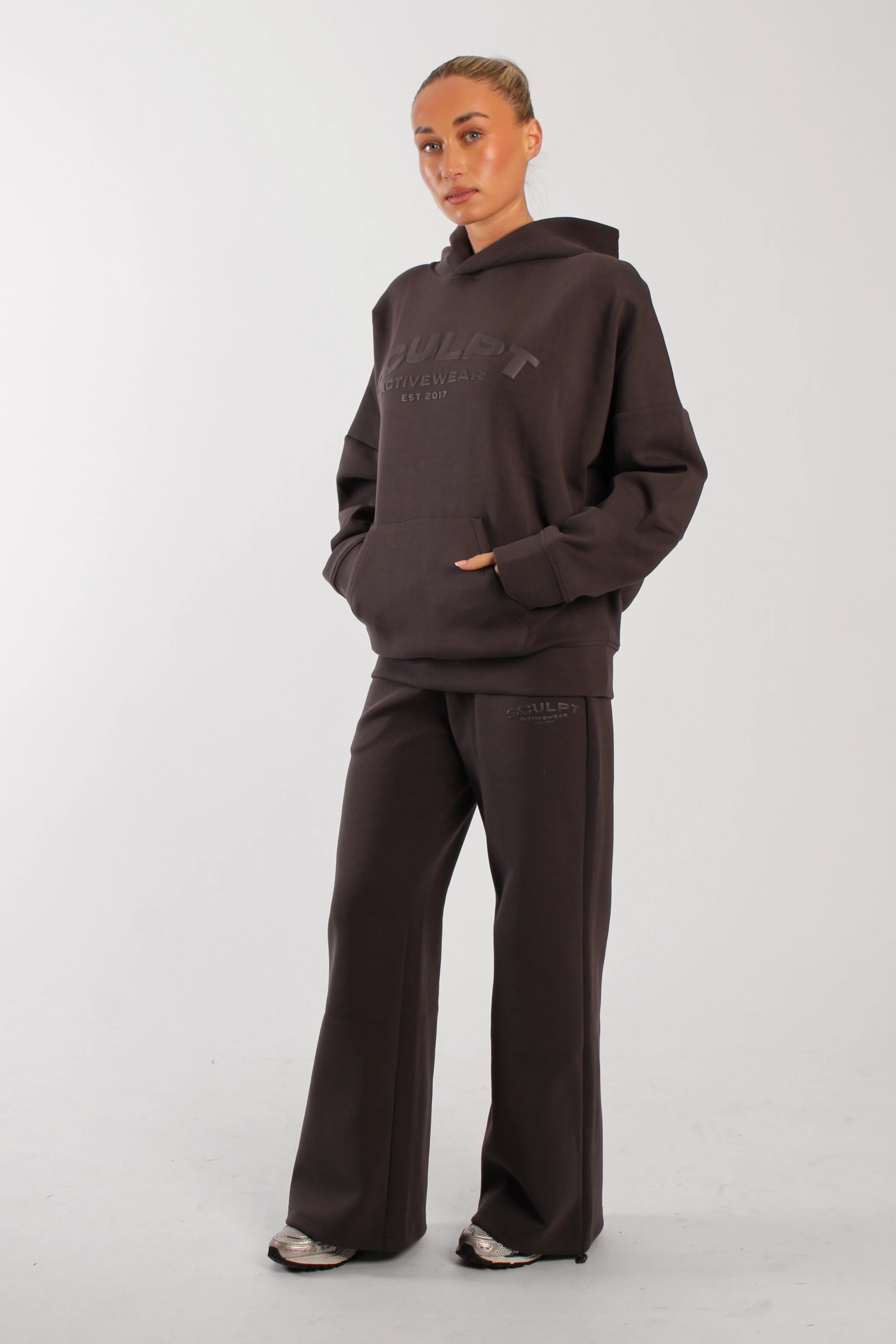 Oversized Printed Logo Joggers Charcoal - Image 6