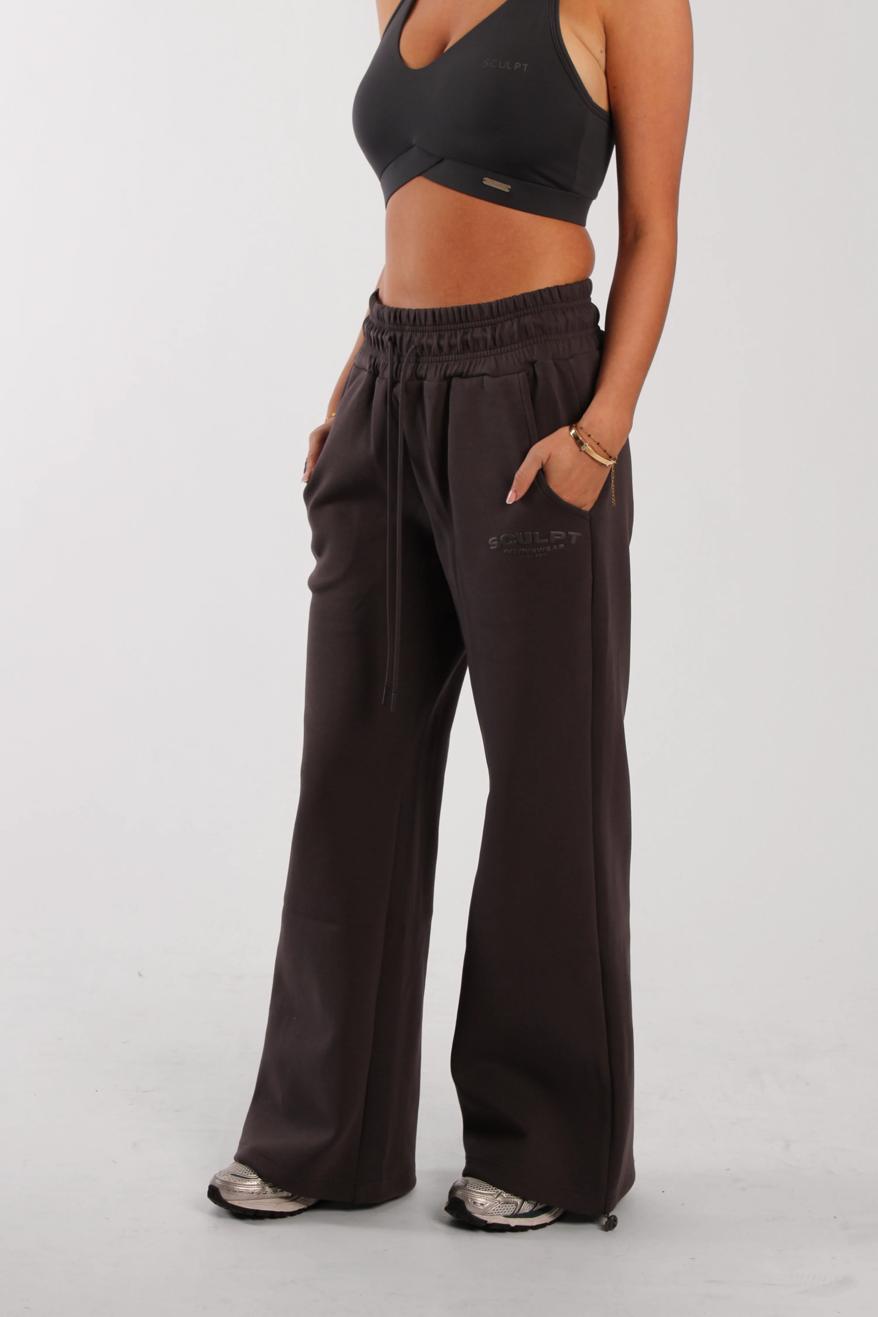 Oversized Printed Logo Joggers Charcoal - Image 7