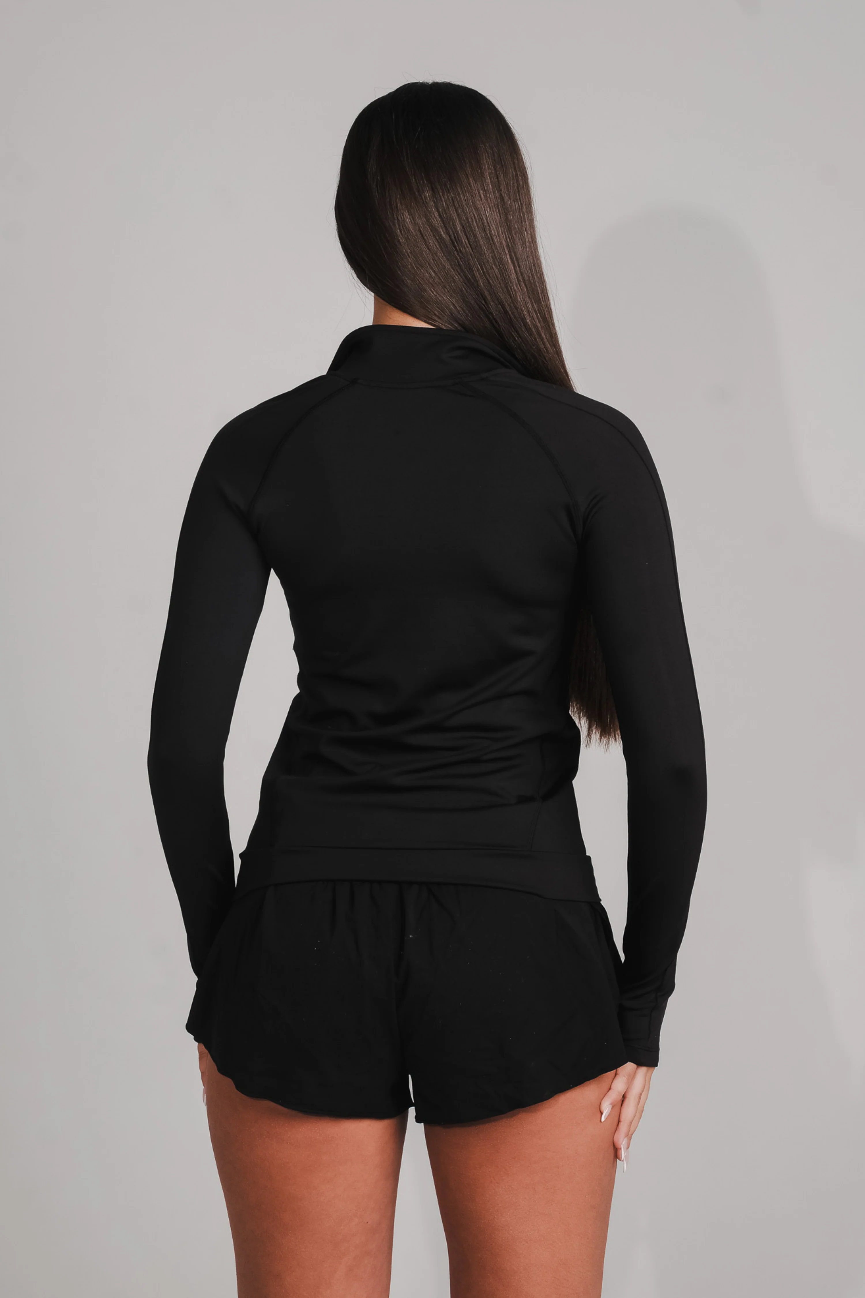 Performance 1/4 Zip Fitted Top Black - Image 10
