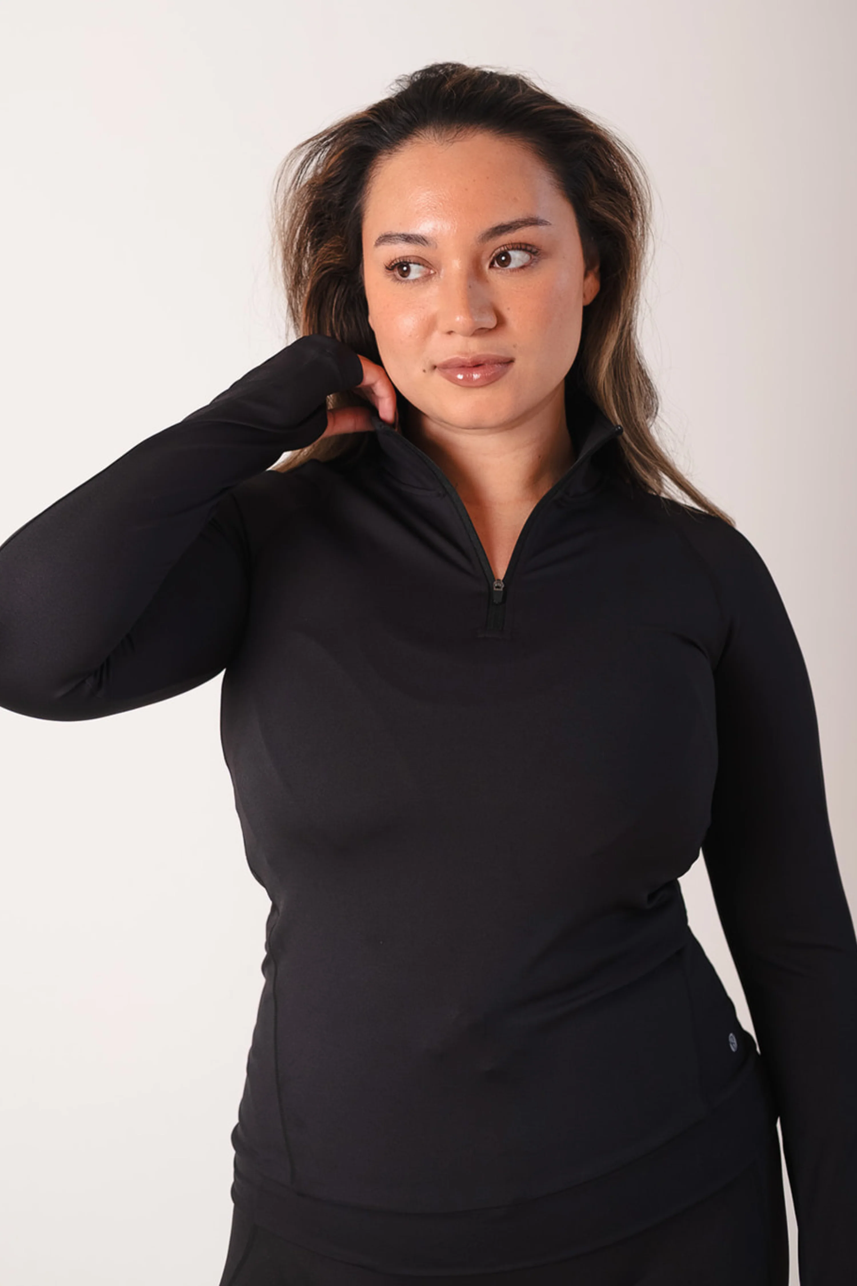 Performance 1/4 Zip Fitted Top Black - Image 5