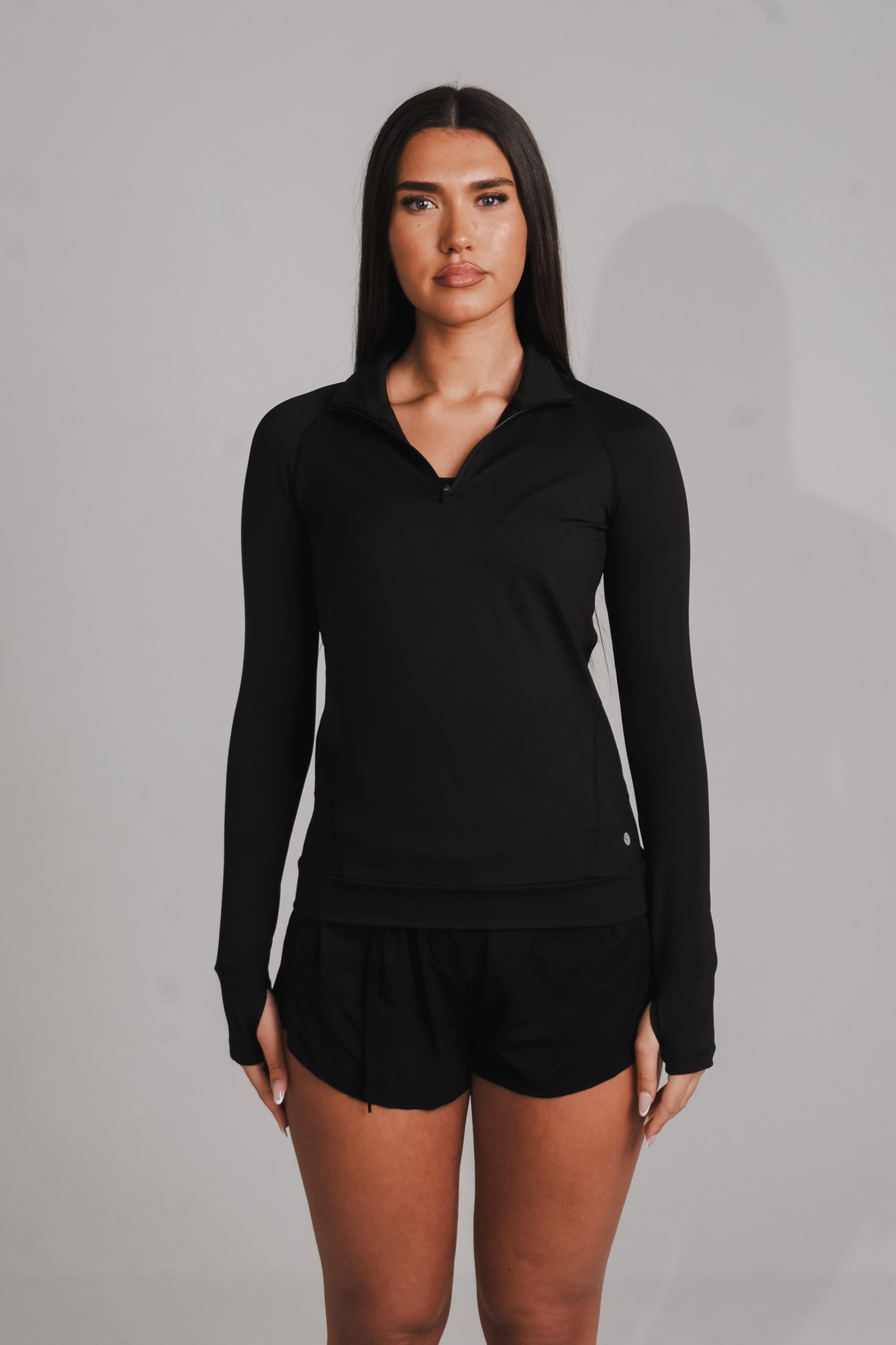 Performance 1/4 Zip Fitted Top Black - Image 6