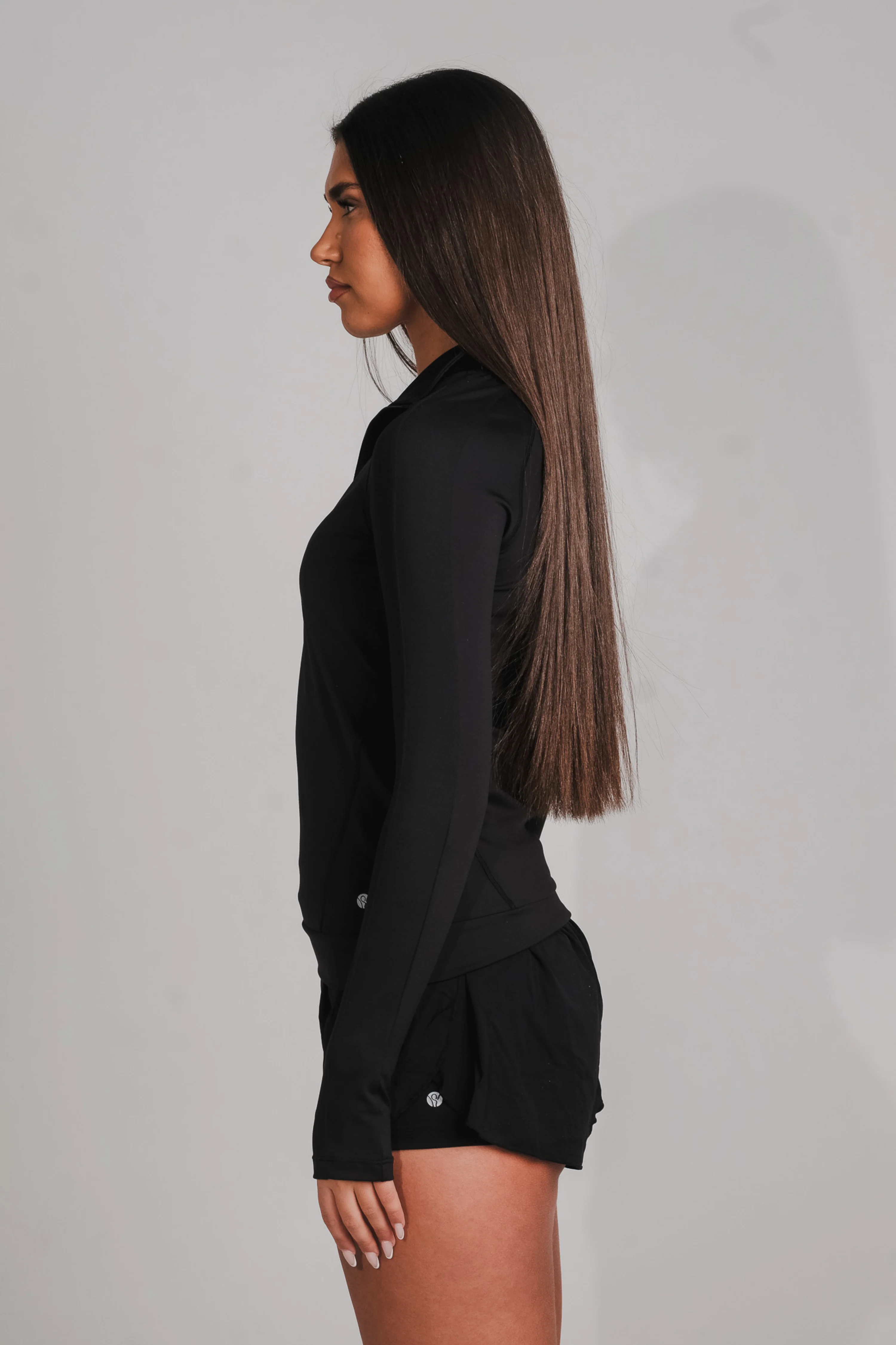 Performance 1/4 Zip Fitted Top Black - Image 7
