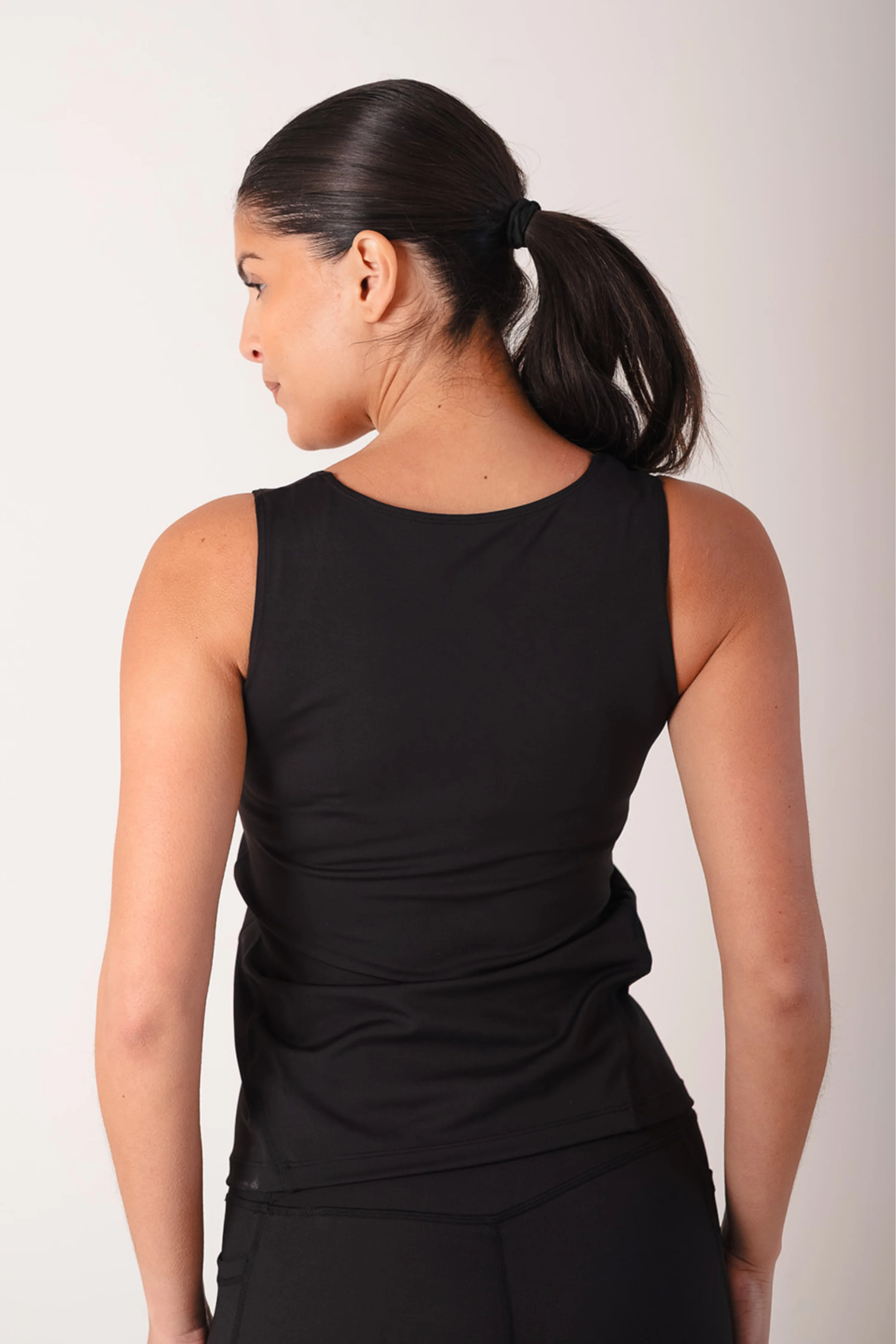 Performance Fitted Square Neck Vest Black - Image 3