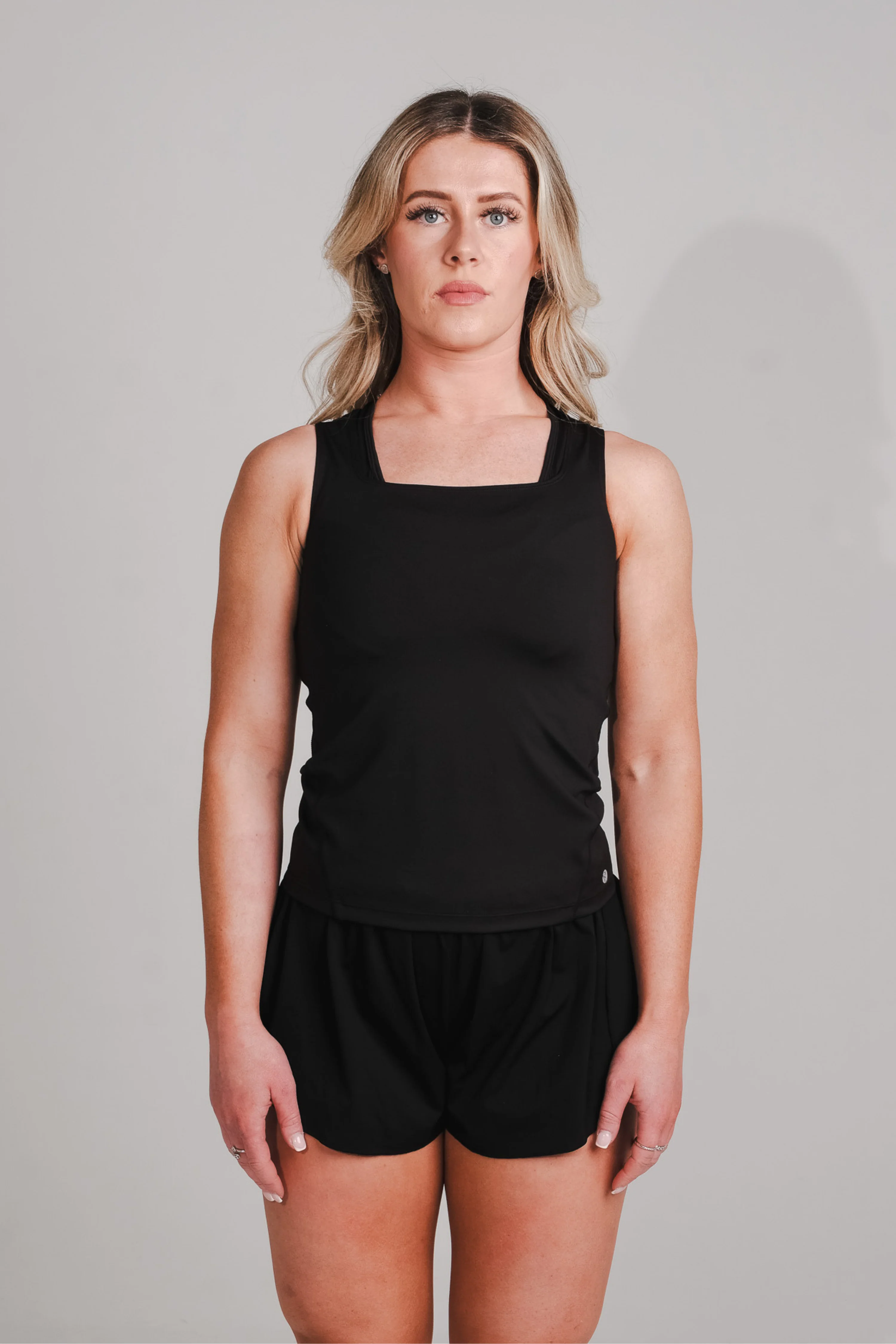 Performance Fitted Square Neck Vest Black - Image 4