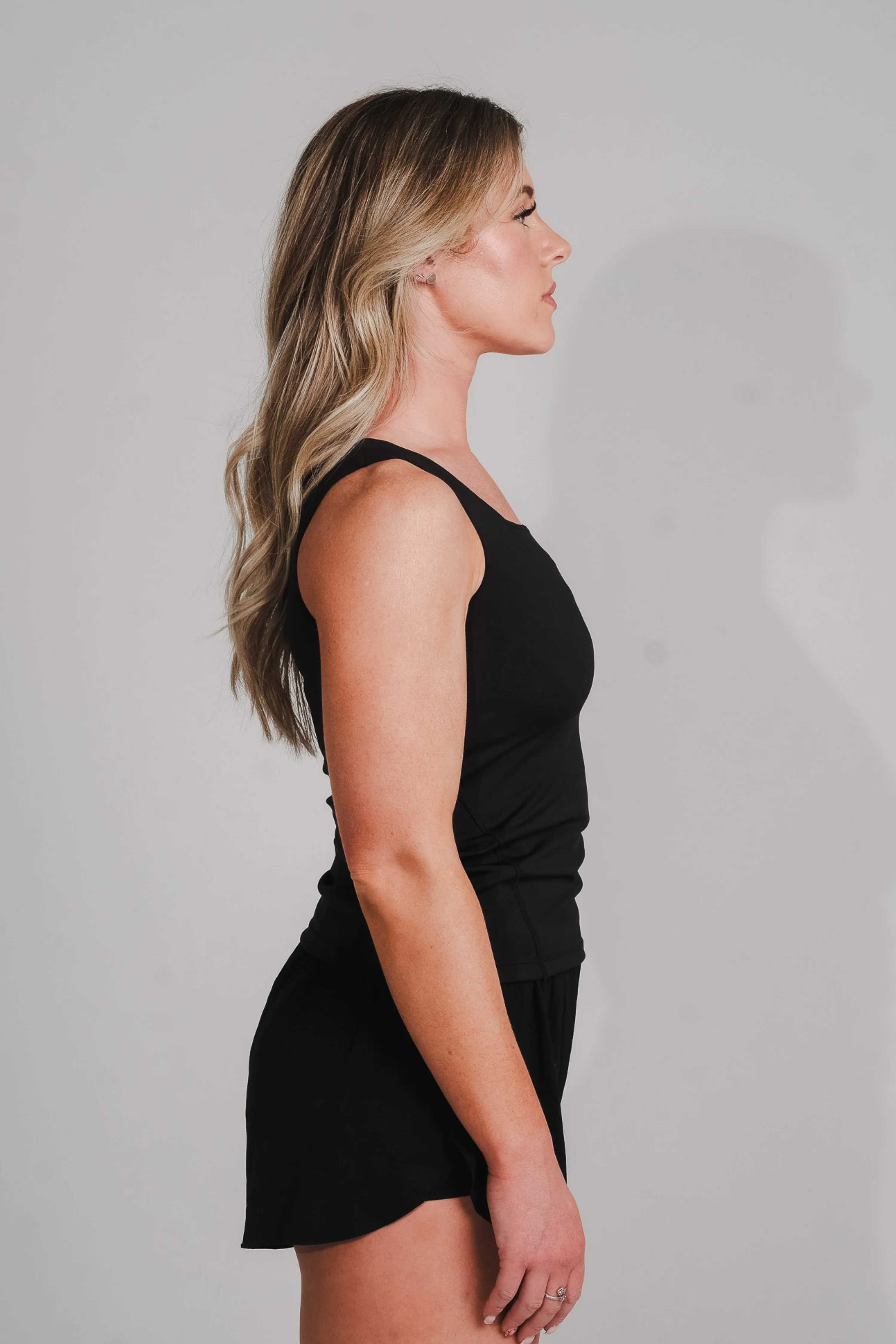 Performance Fitted Square Neck Vest Black - Image 6