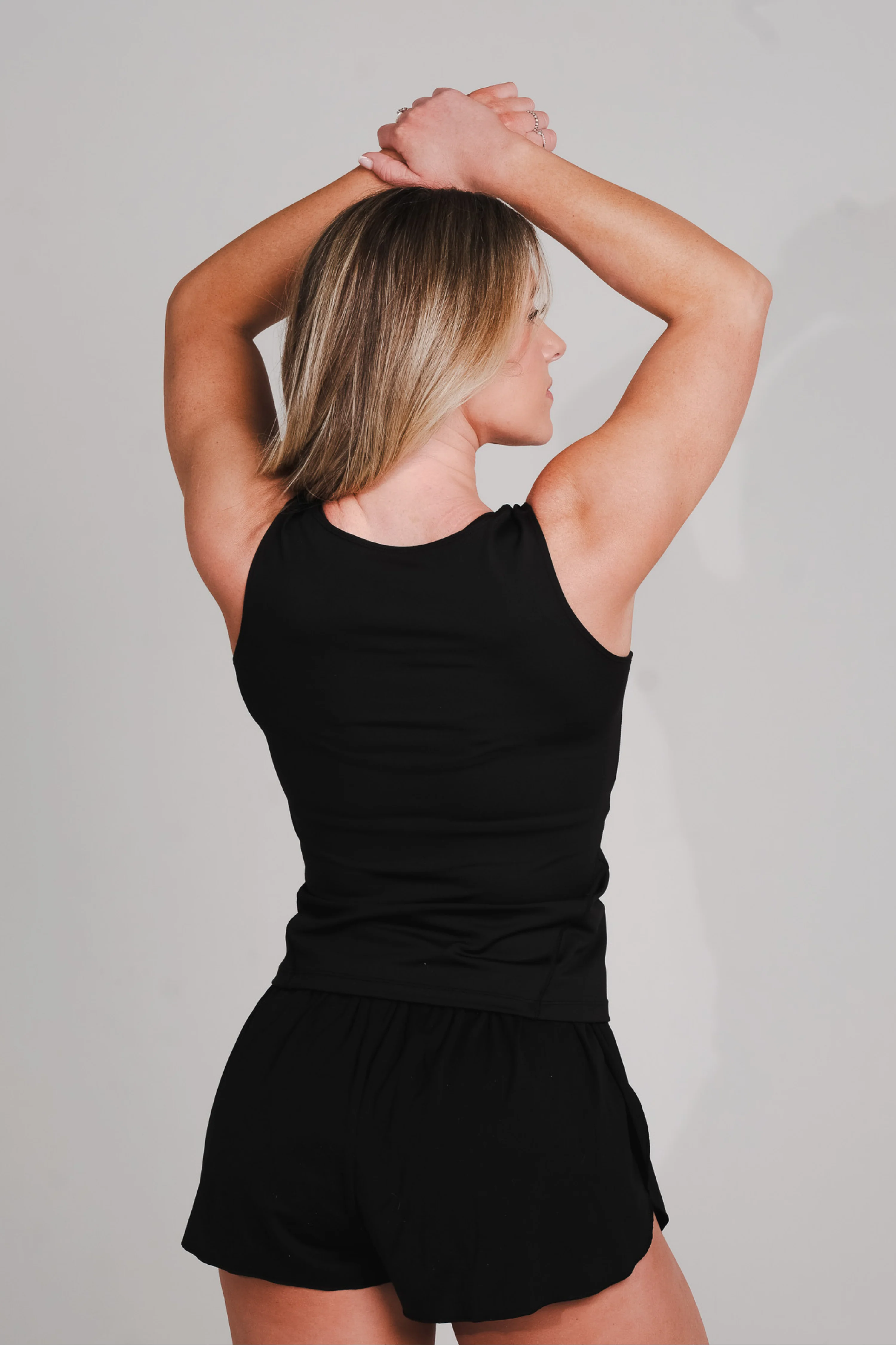 Performance Fitted Square Neck Vest Black - Image 7