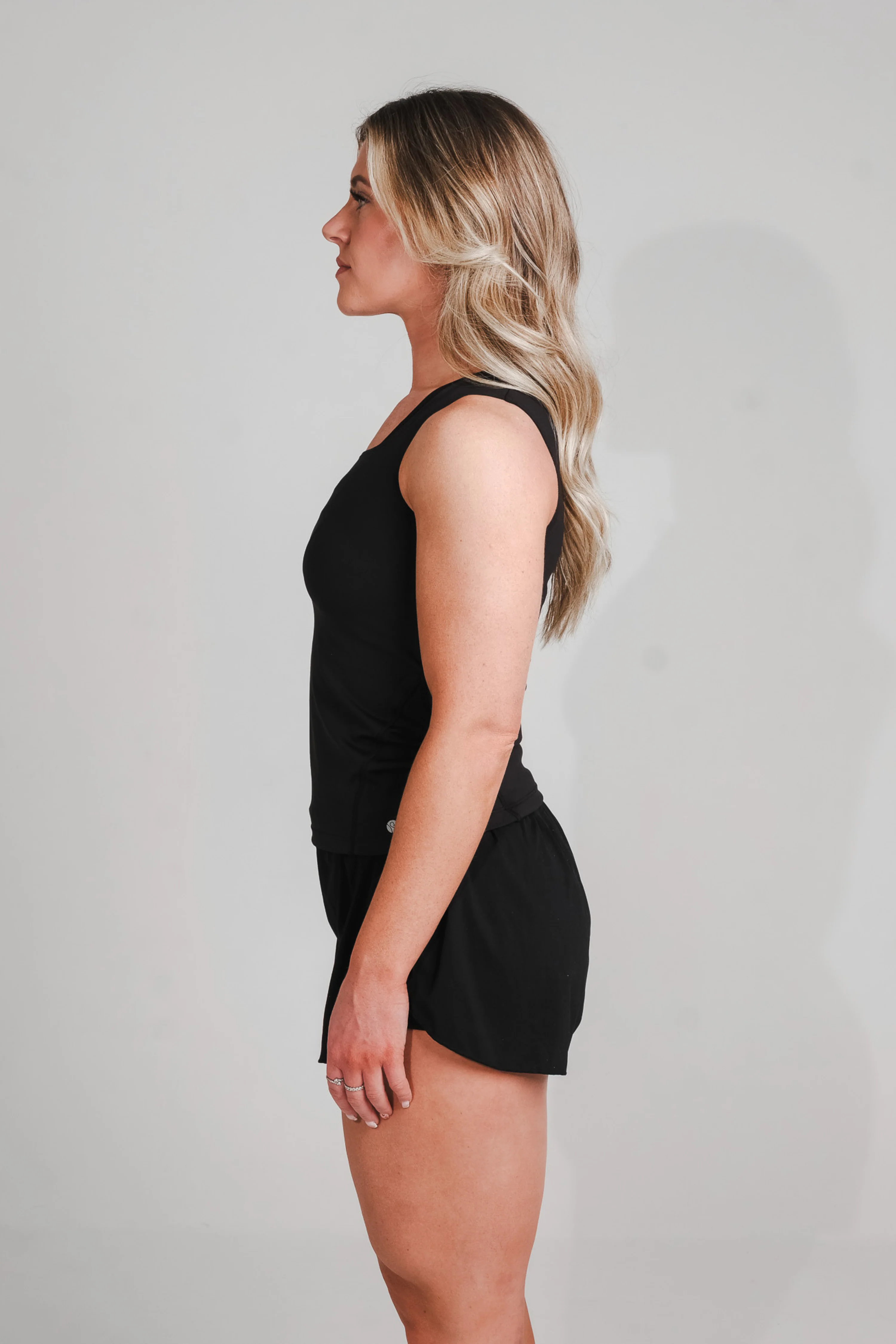 Performance Fitted Square Neck Vest Black - Image 9