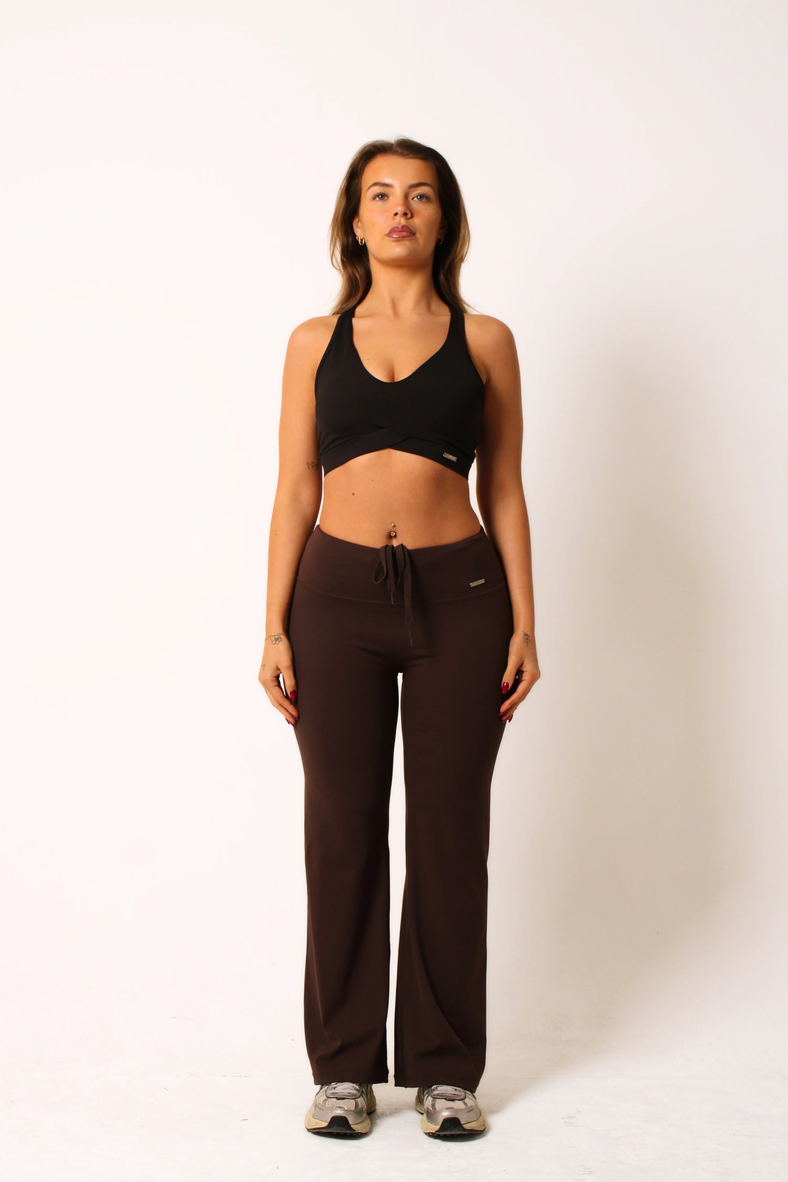 Petite High Waisted Wide Leg Flares Espresso - Image 4