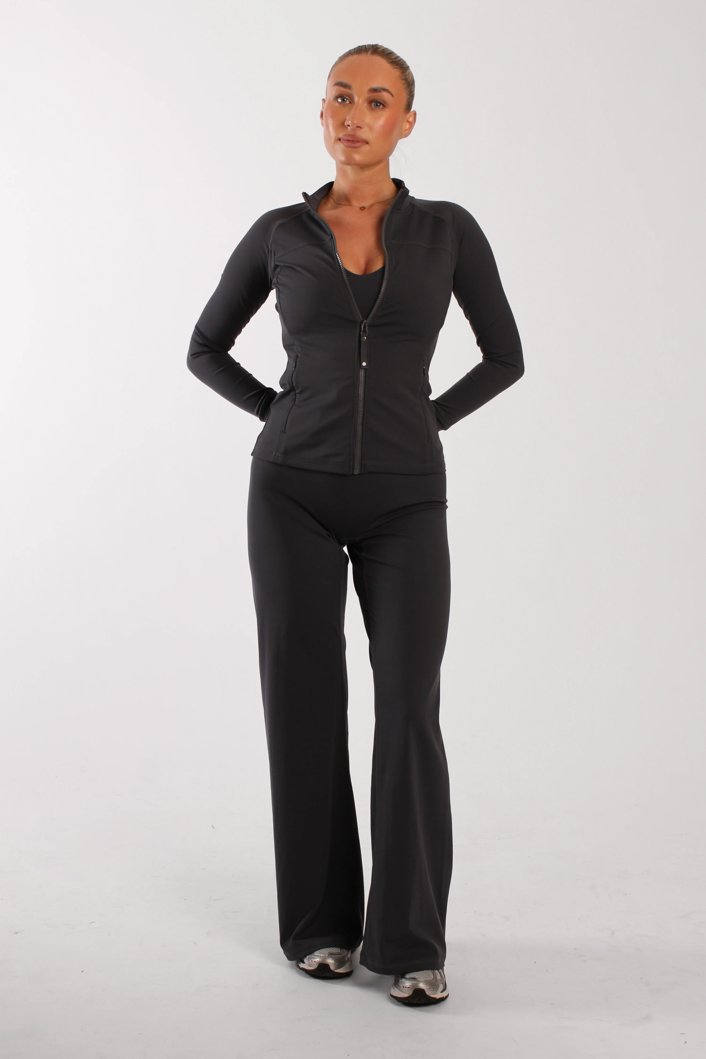 Regular High Waisted Wide Leg Pants Shadow
