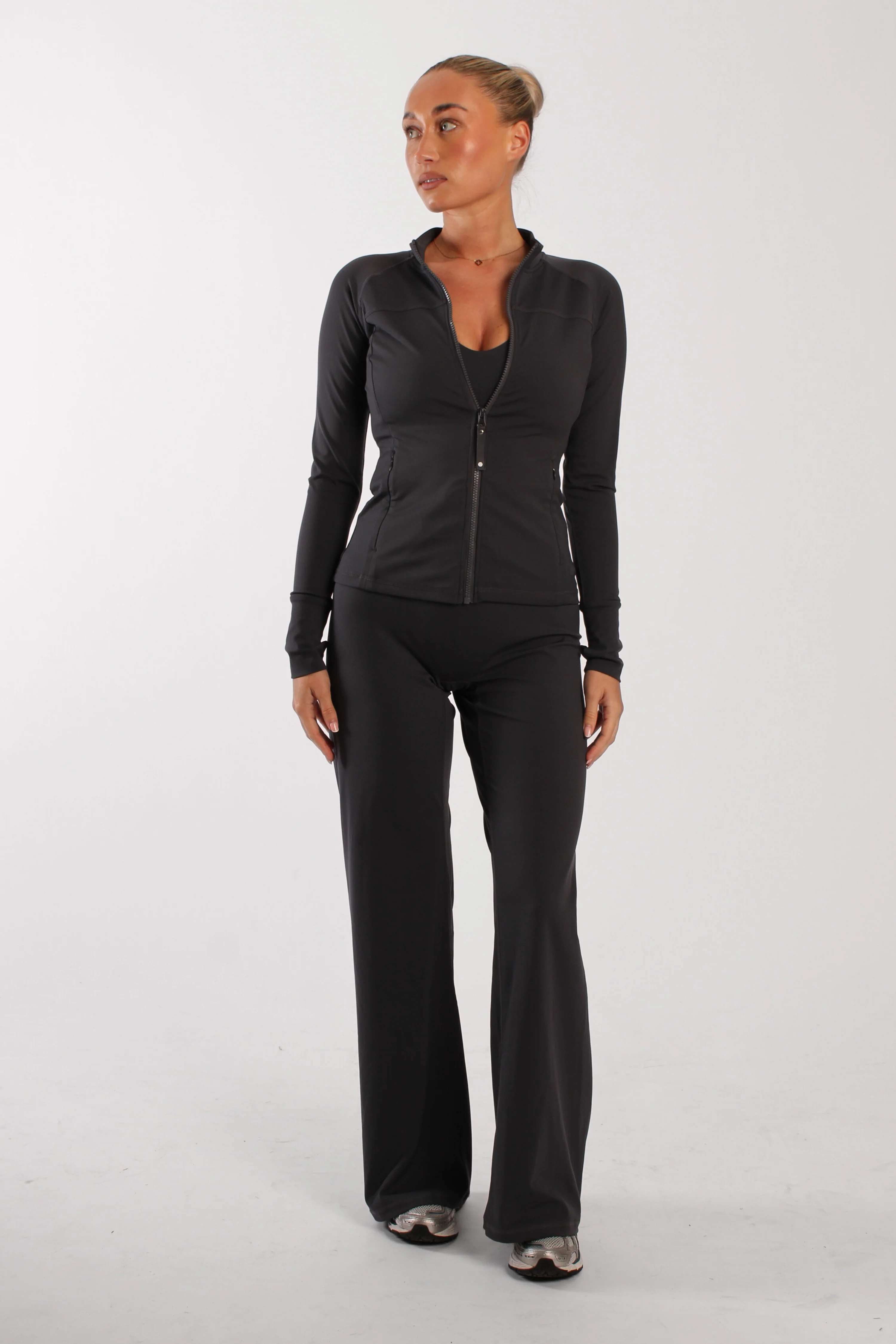 Regular High Waisted Wide Leg Pants Shadow - Image 3