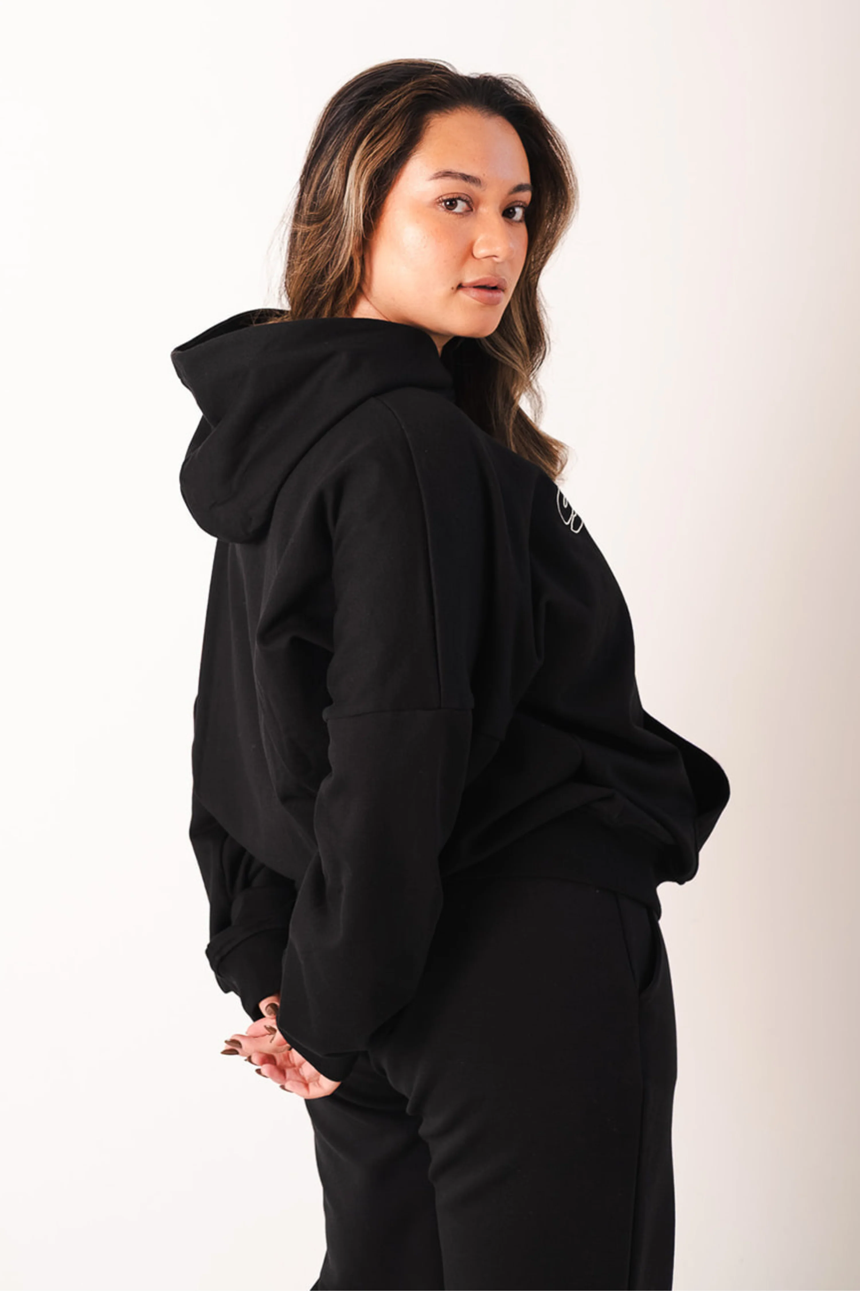 Signature Oversized Logo Hoodie Black - Image 2