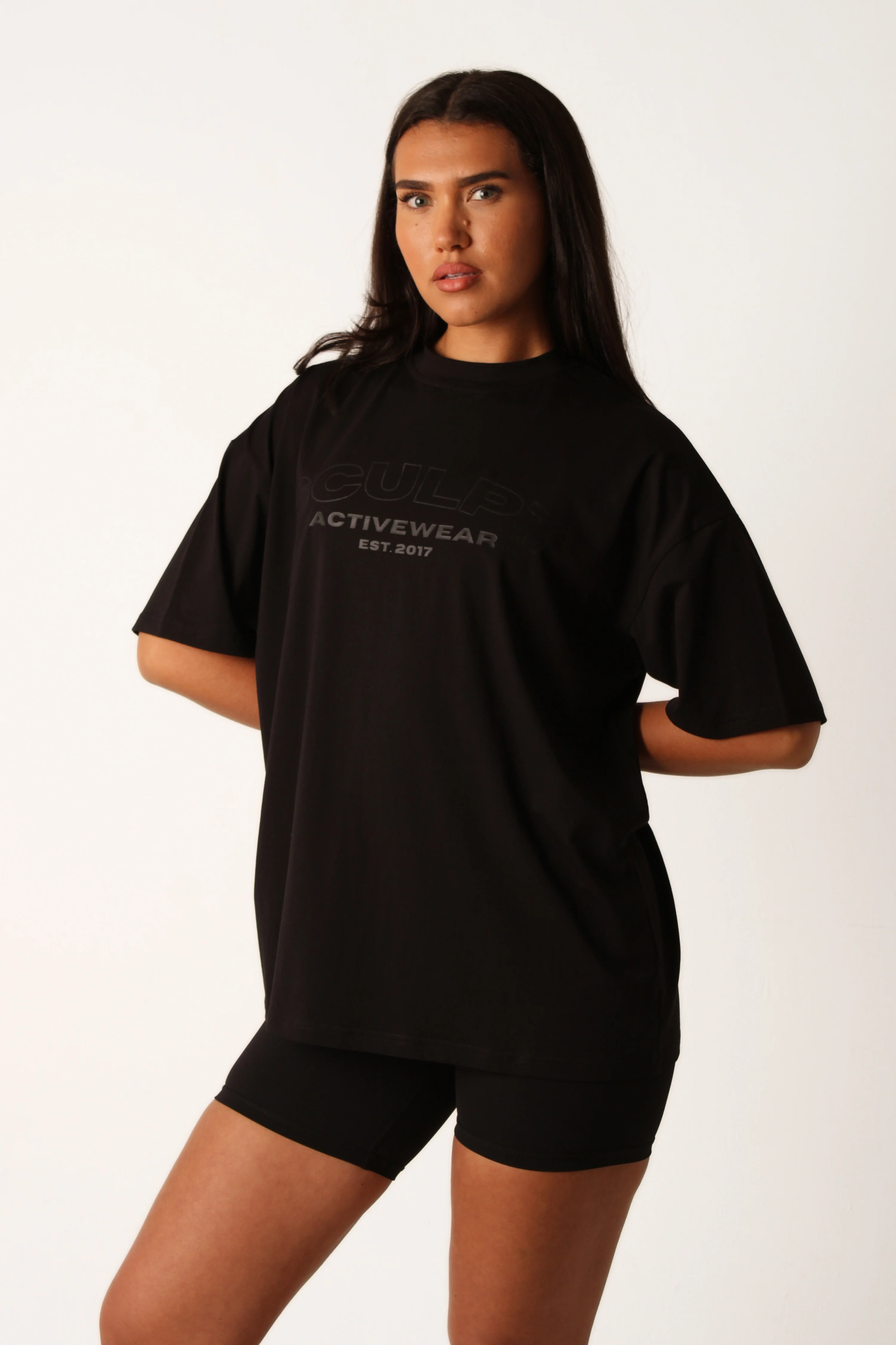 Signature Oversized Short Sleeve Logo T-Shirt Black - Image 3