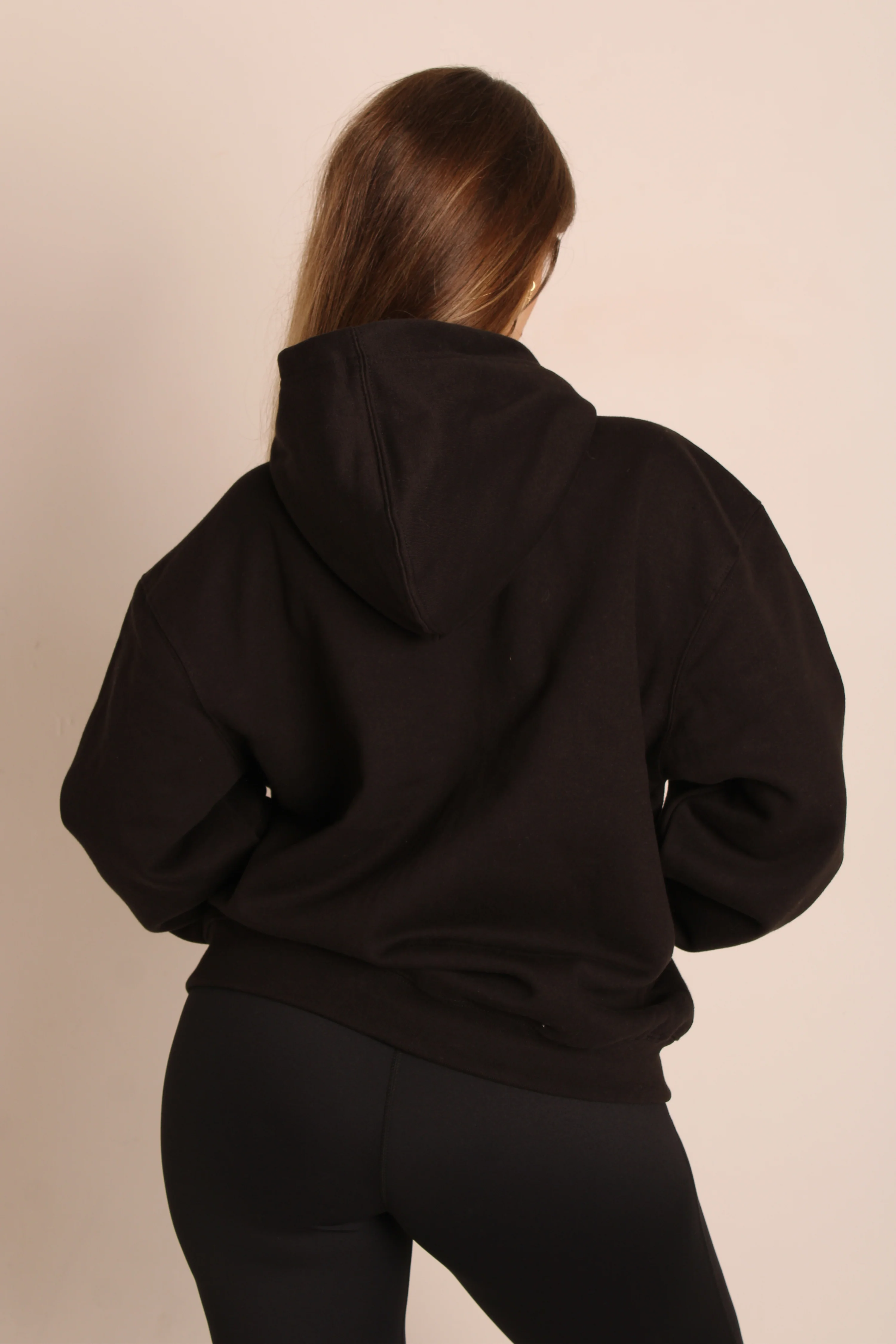 Oversized Zip Through Hoodie Black - Image 4